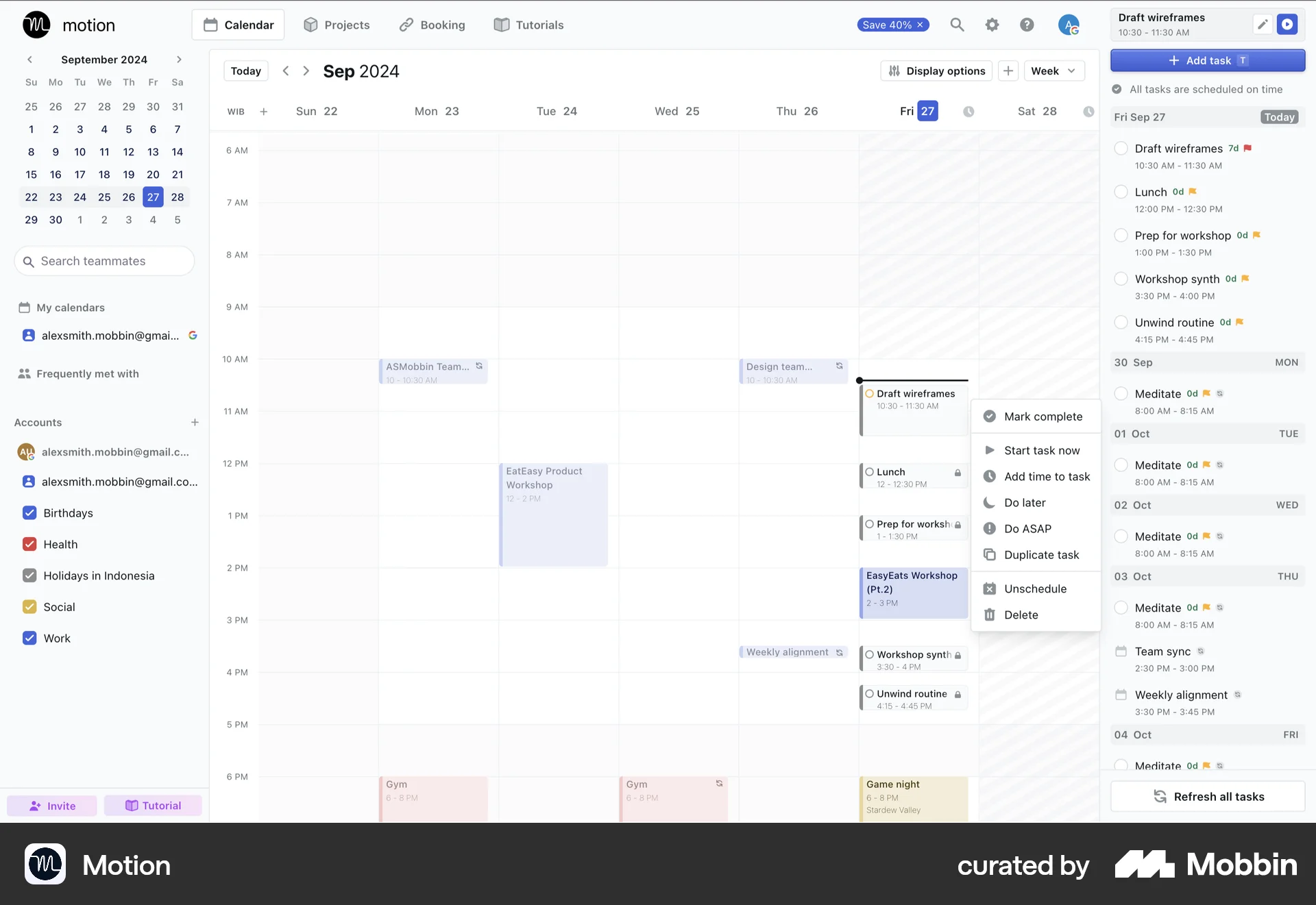 Motion Web screen containing Dropdown Menu UI element