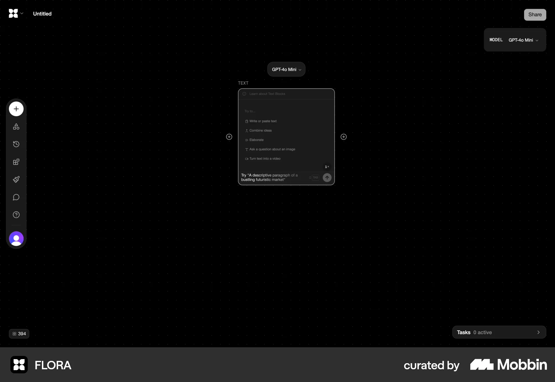 FLORA Web Graphics & Design App screen