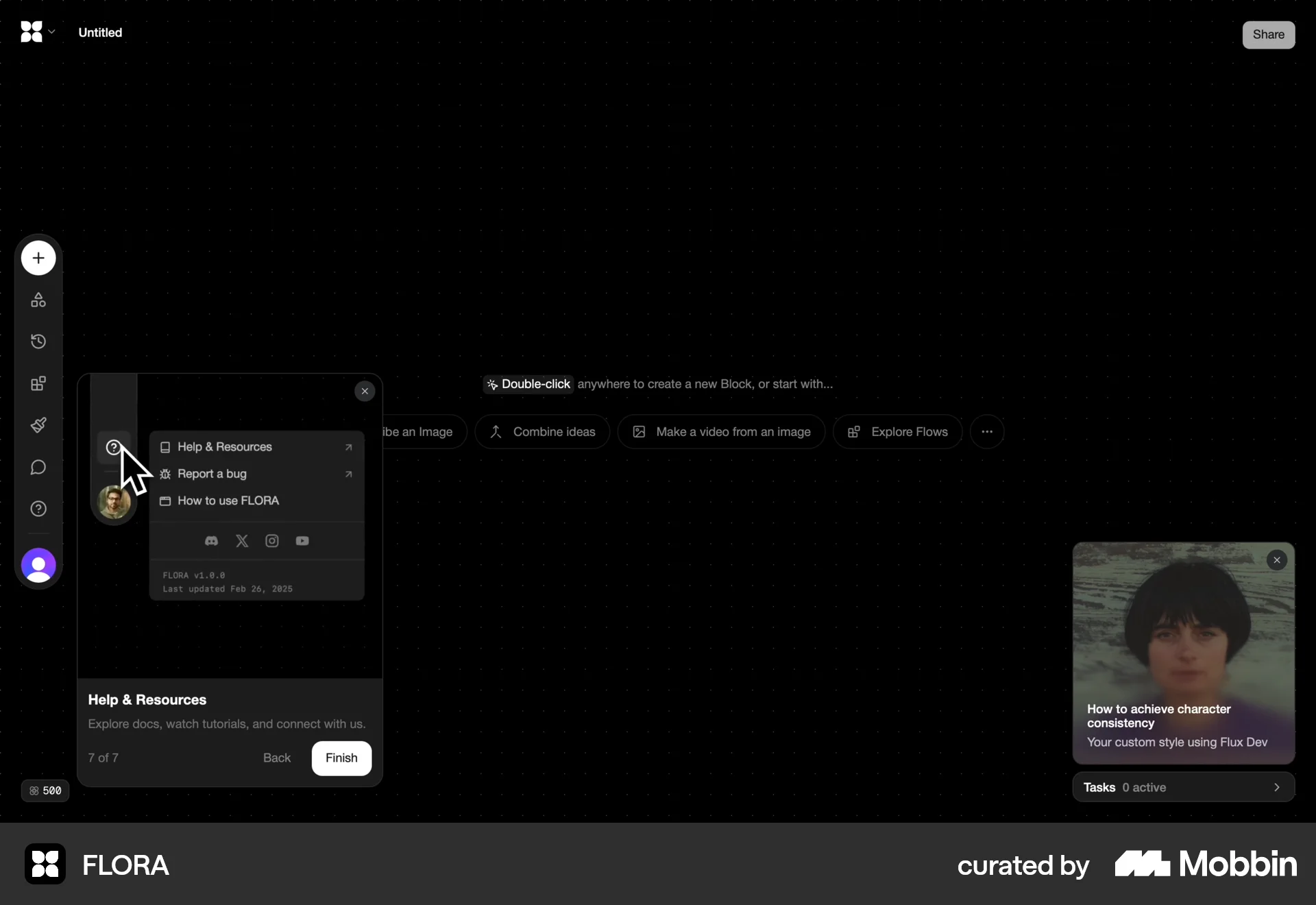 FLORA Web Graphics & Design App screen