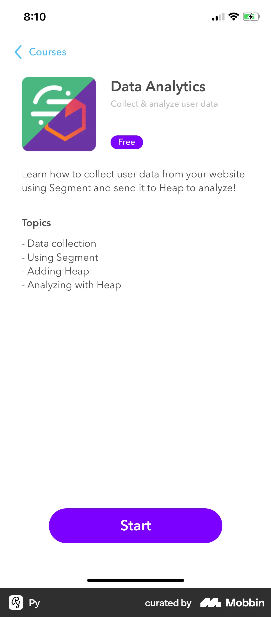 Py iOS Other Content screen