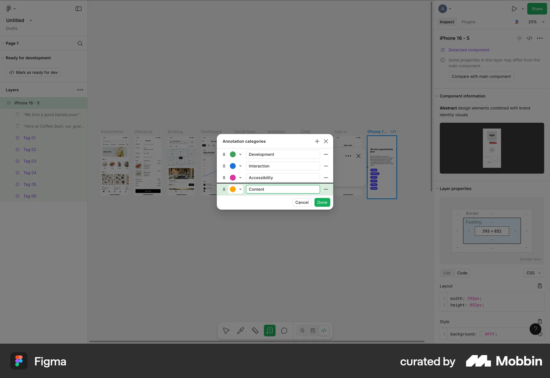 Figma Web Reorder screen
