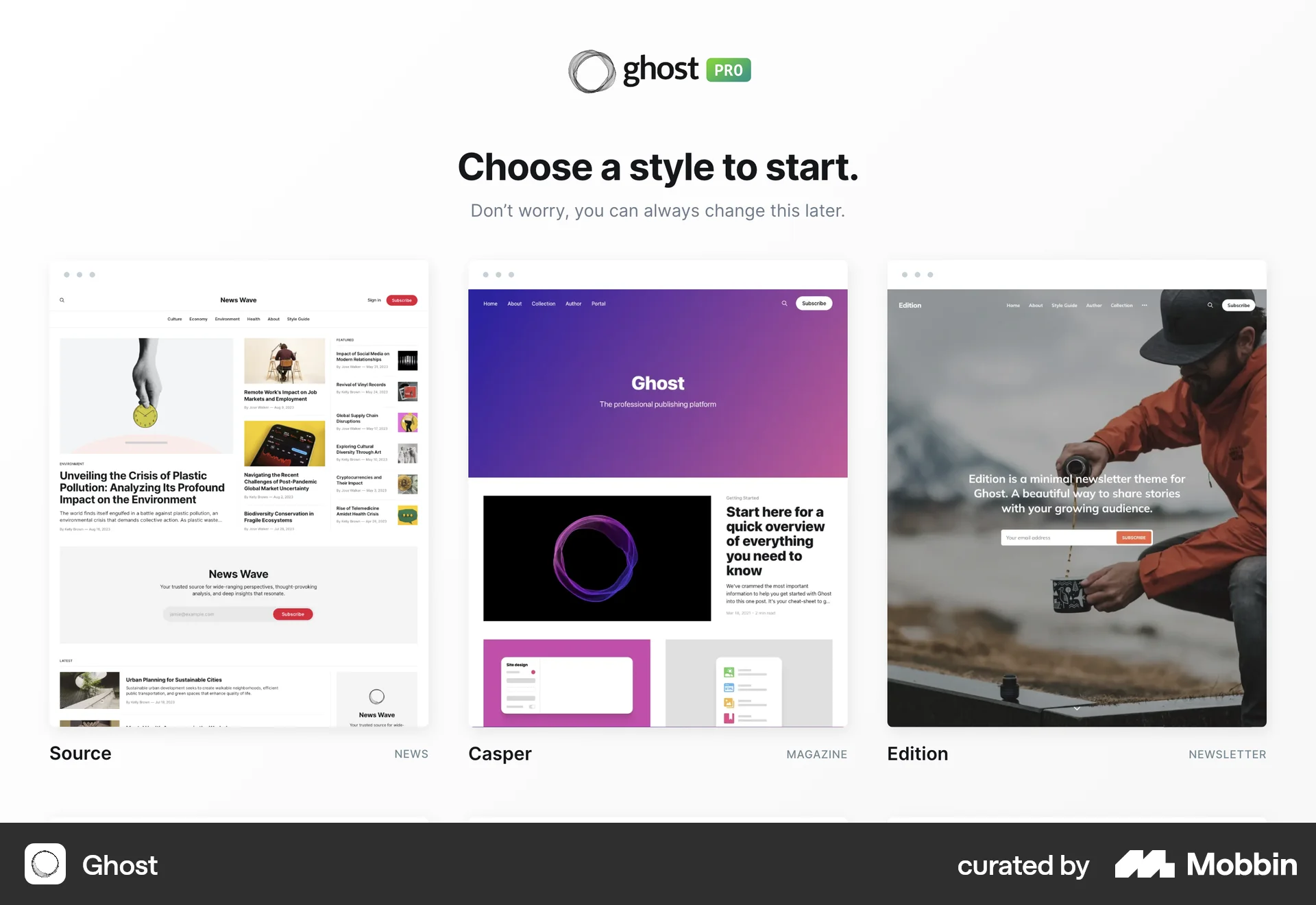 Ghost Type Loading Website Rendering Ghost Web Template selection | Mobbin