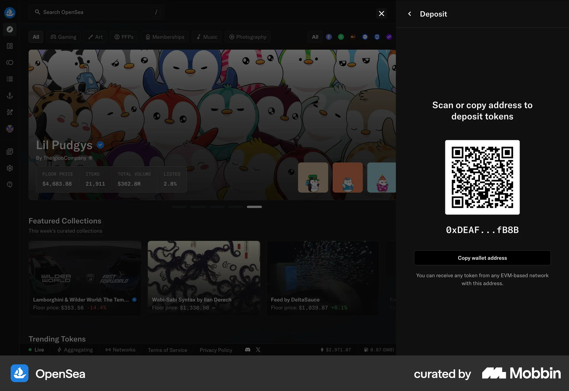 OpenSea Web QR Code screen