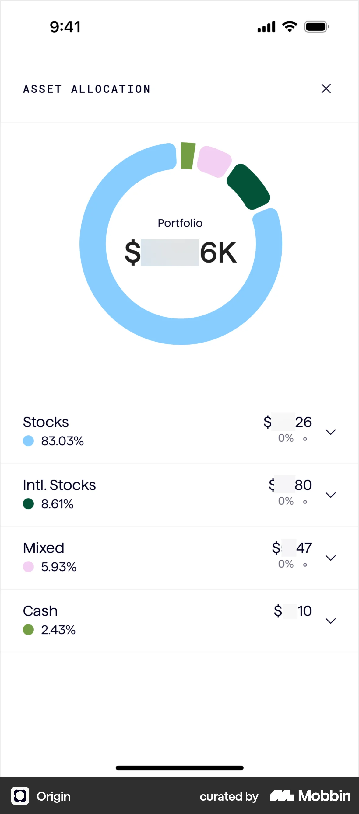 Origin iOS screen containing Full-Screen Overlay UI element
