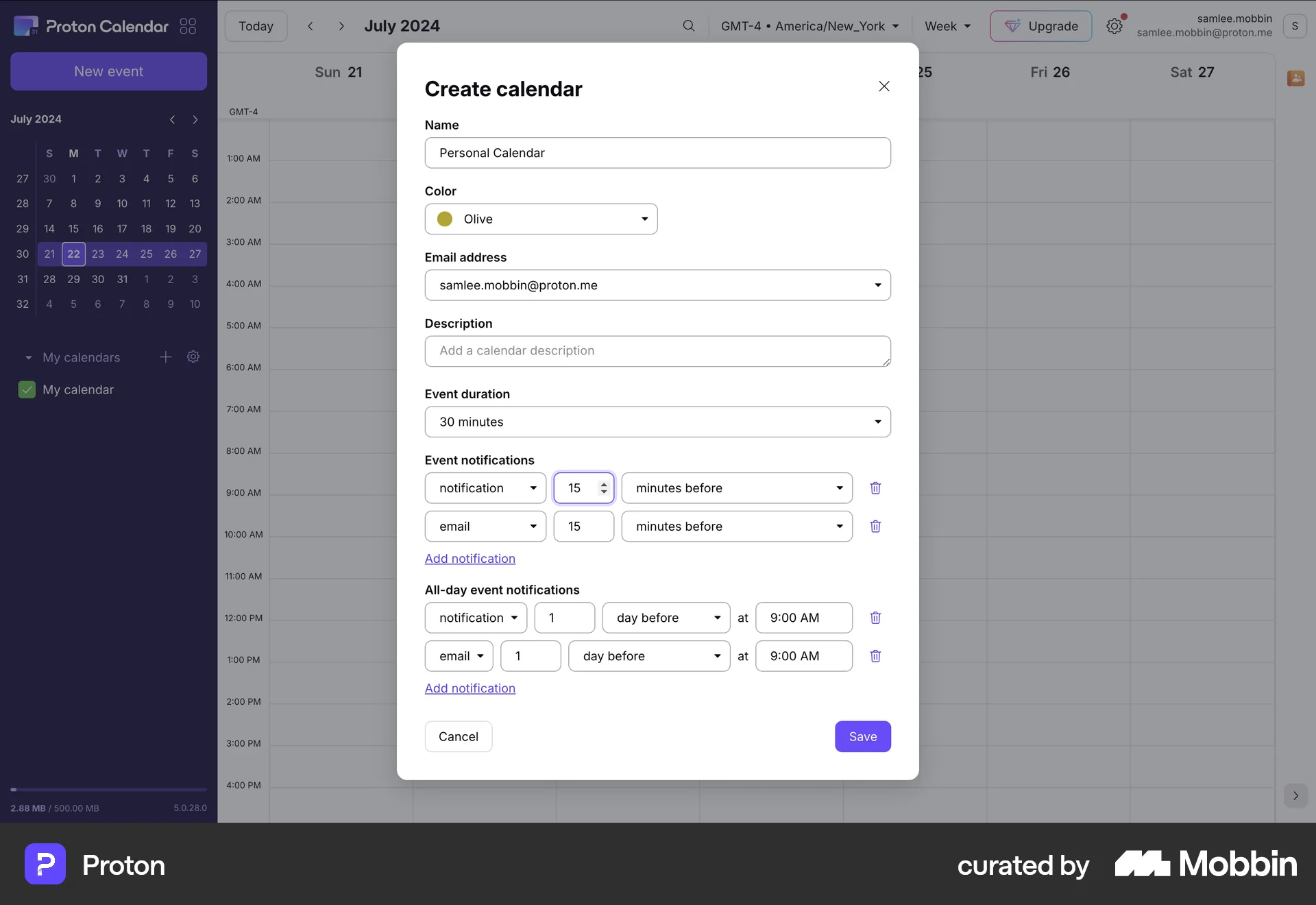 Proton Web screen containing Stepper UI element