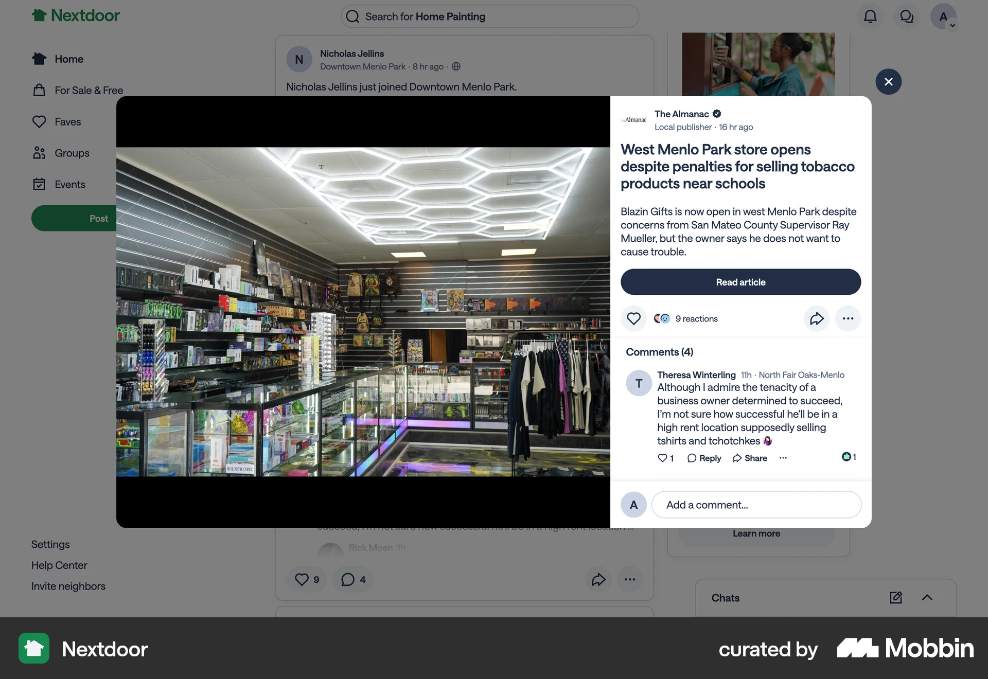Nextdoor Web Post Detail screen
