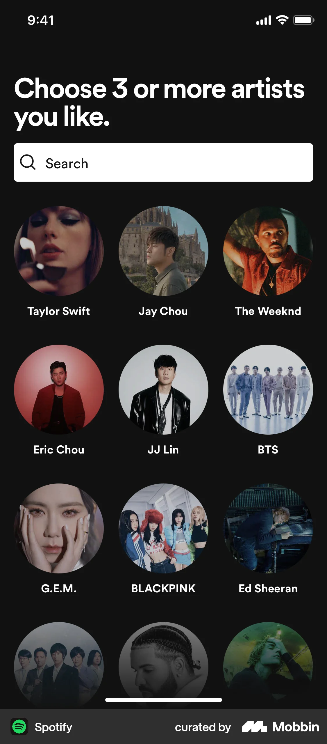Spotify Onboarding screen
