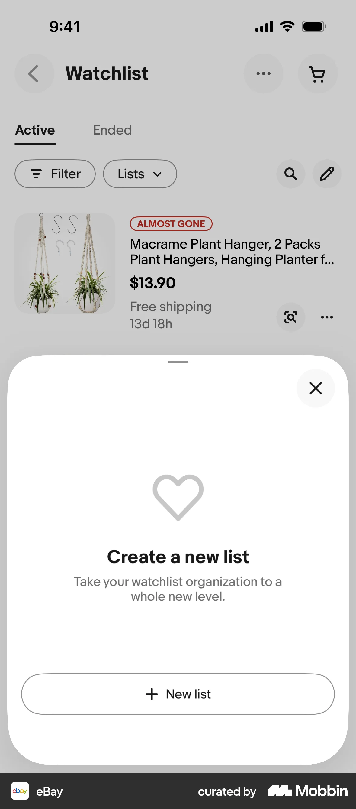 eBay iOS Empty State screen