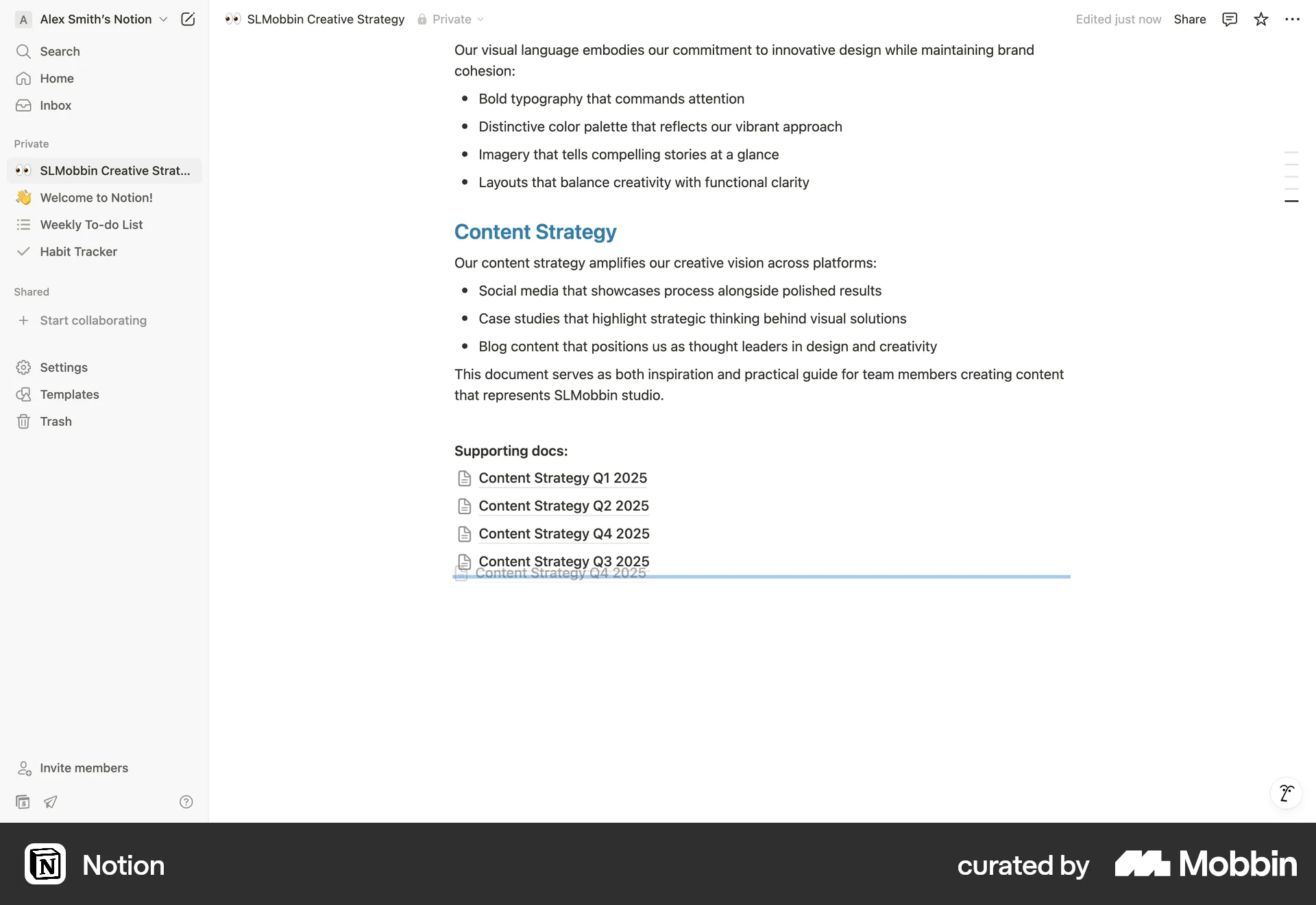 Notion Web Reorder screen