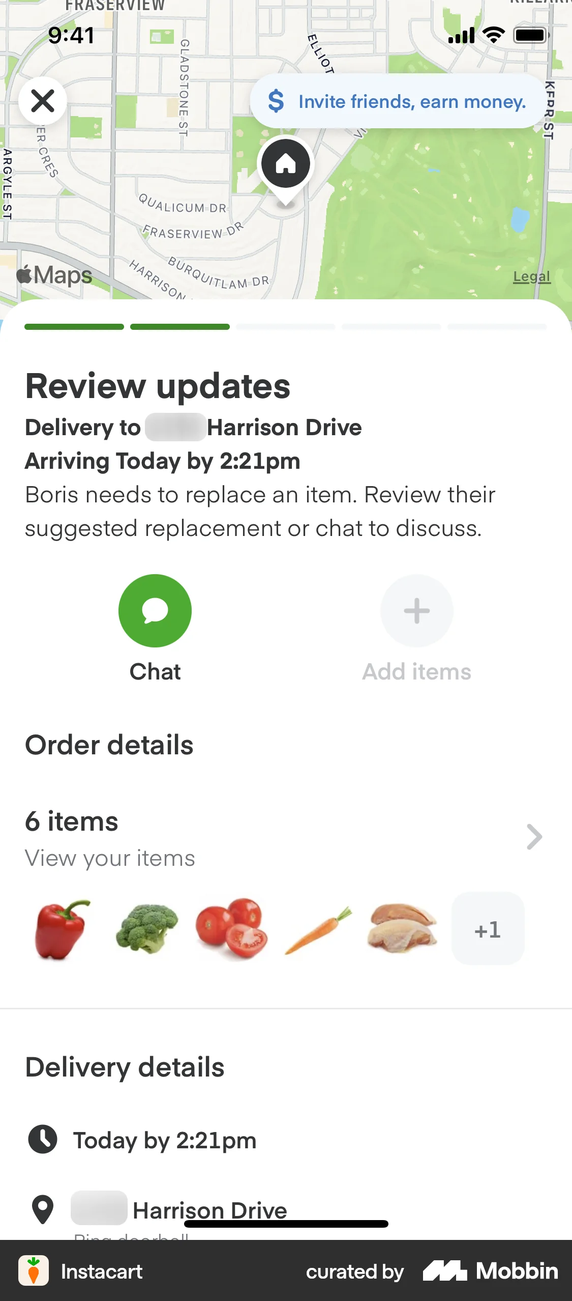 Instacart iOS screen containing Progress Indicator UI element