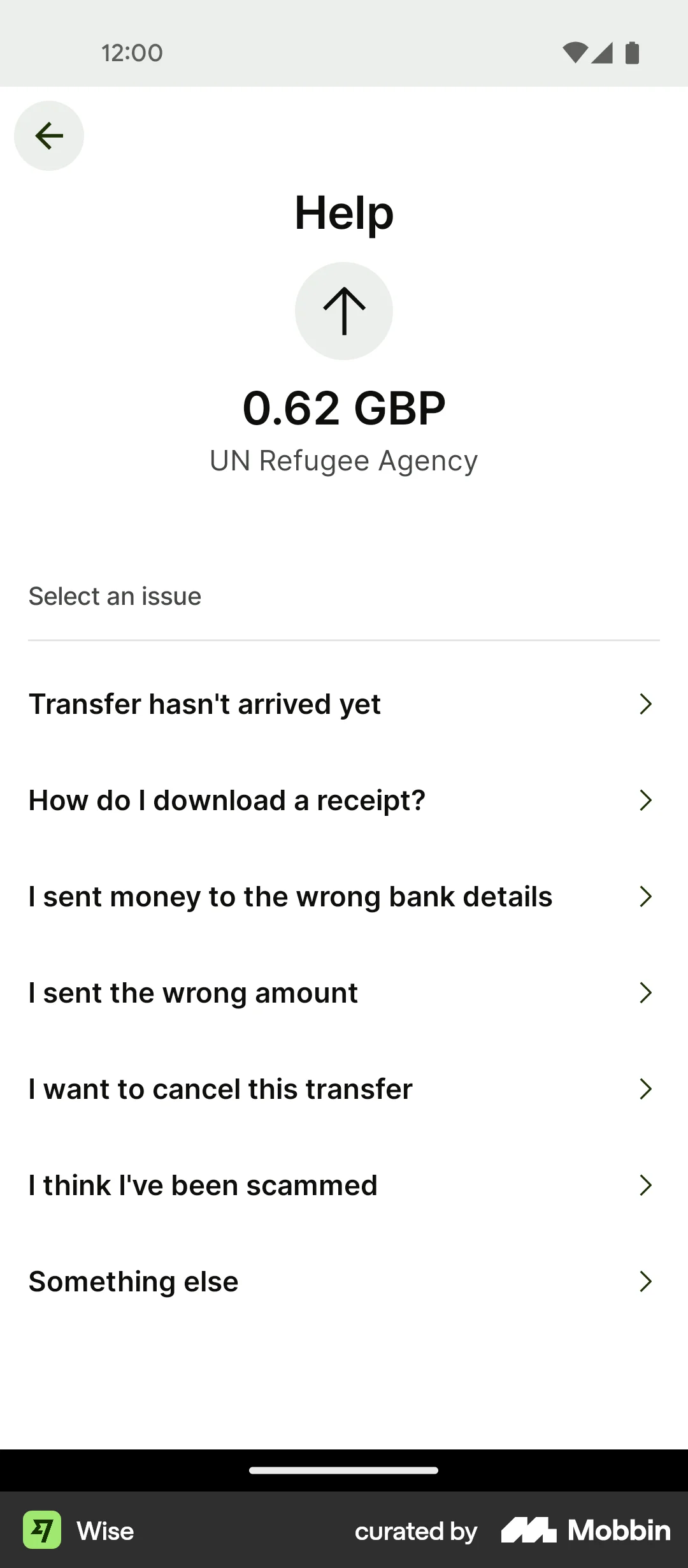 Wise Android Help & Support screen