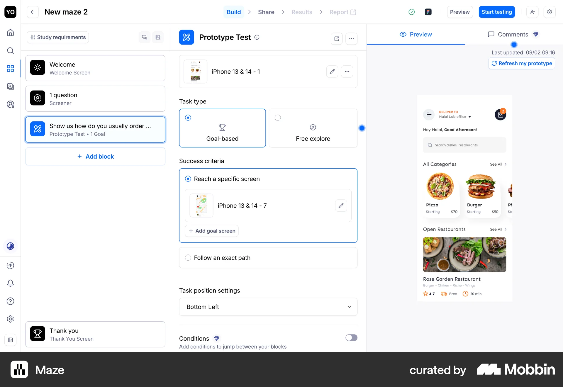 Maze Web screen containing Breadcrumbs UI element