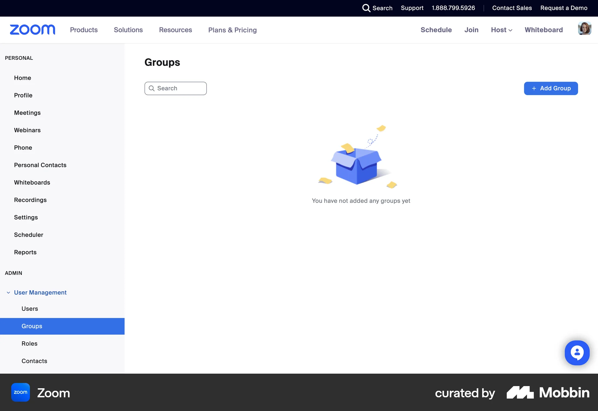 Zoom Web Bookmarks & Collections screen