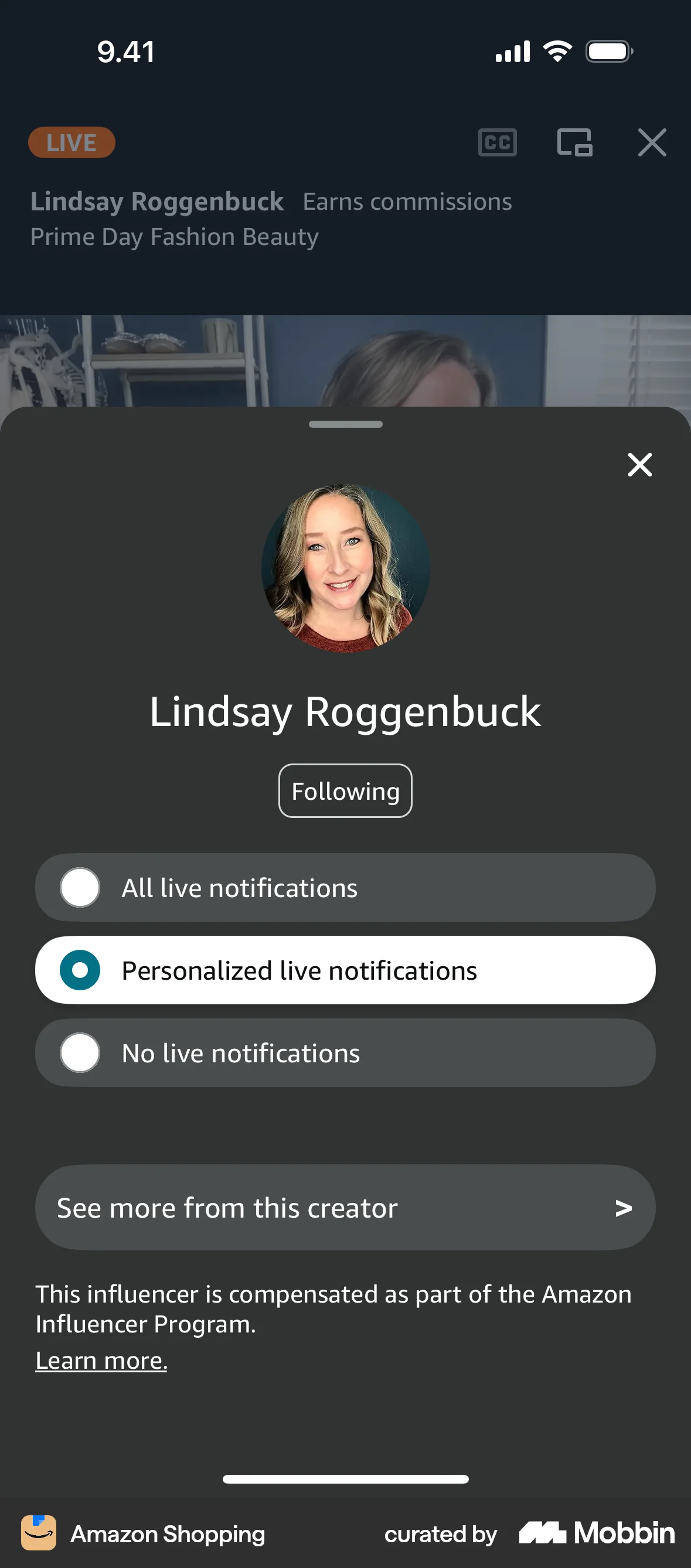 Amazon Shopping iOS screen containing Bottom Sheet UI element
