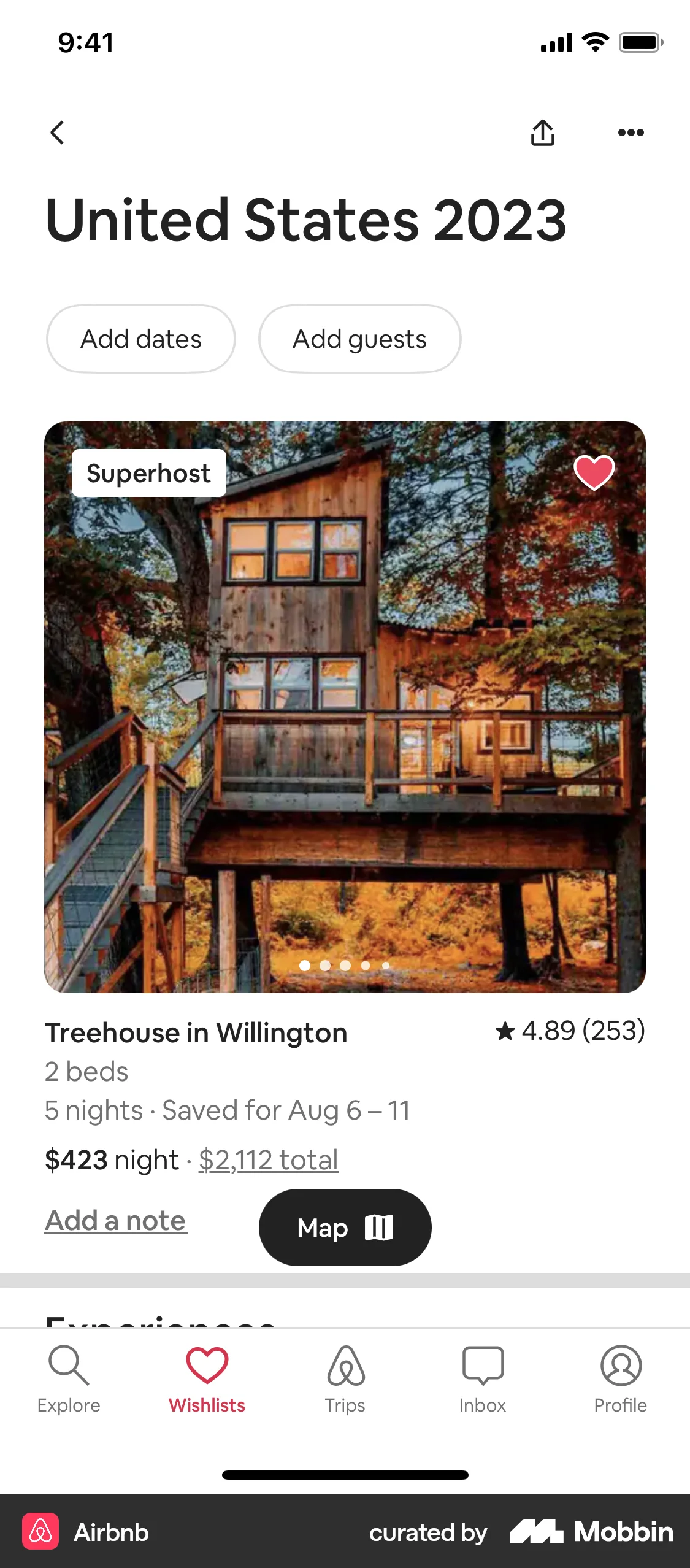 Airbnb iOS Like & Upvote screen
