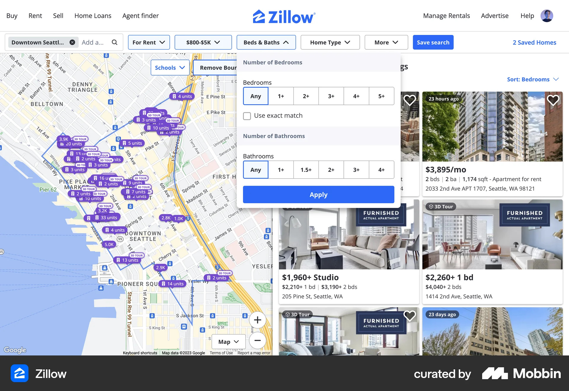 Zillow Web Real Estate App screen