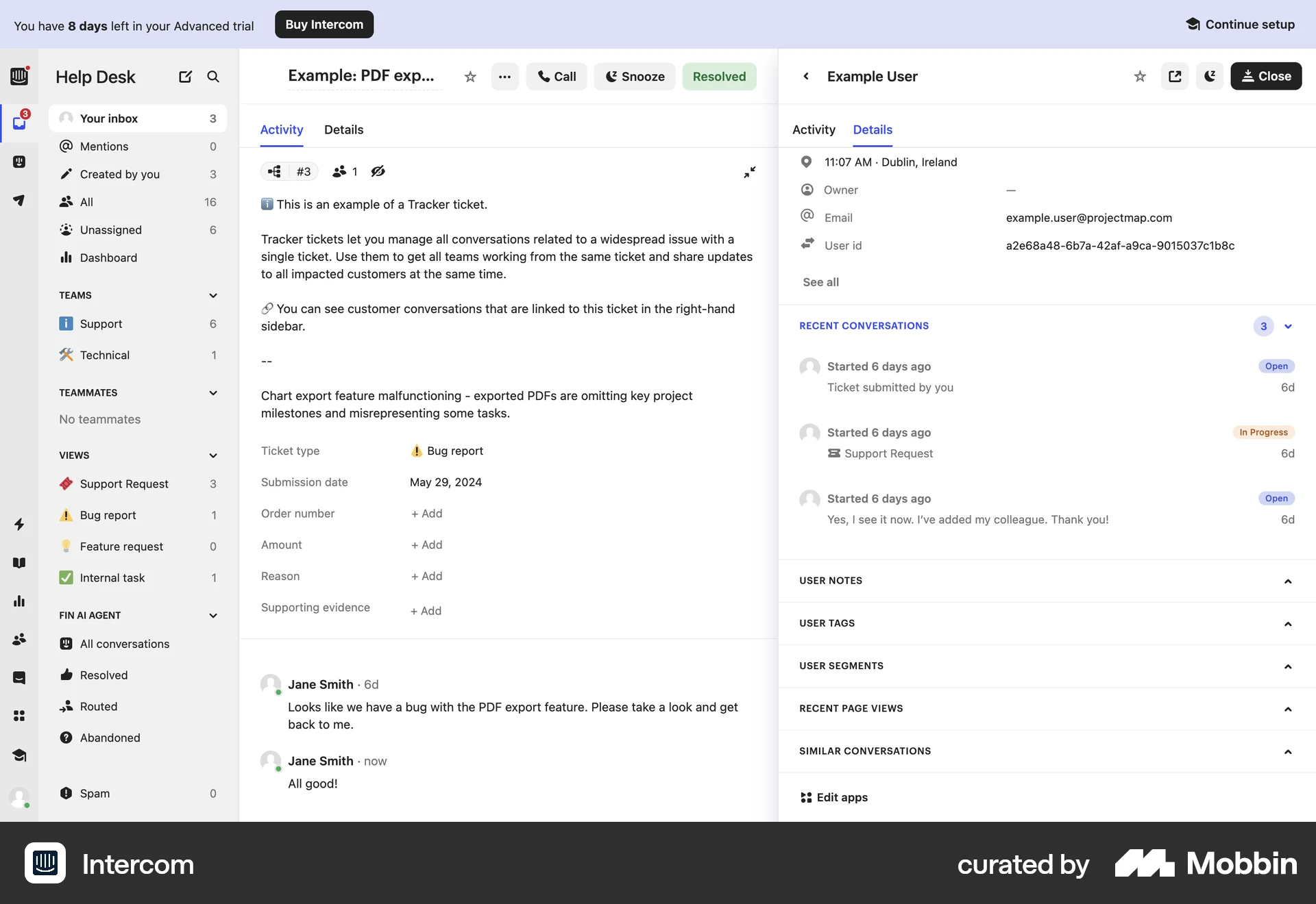 Intercom Web screen containing Accordion UI element
