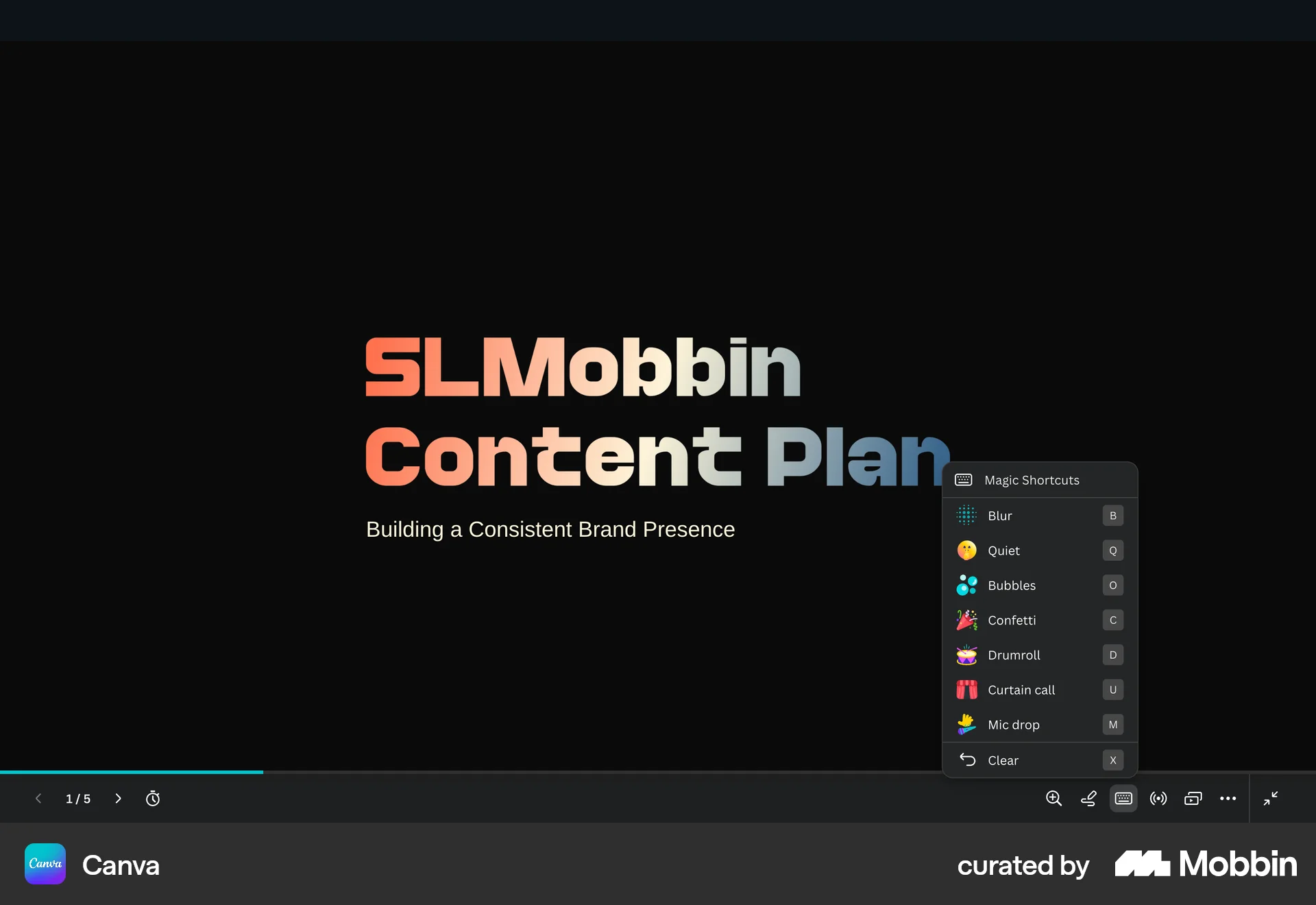 Canva Web Like & Upvote screen