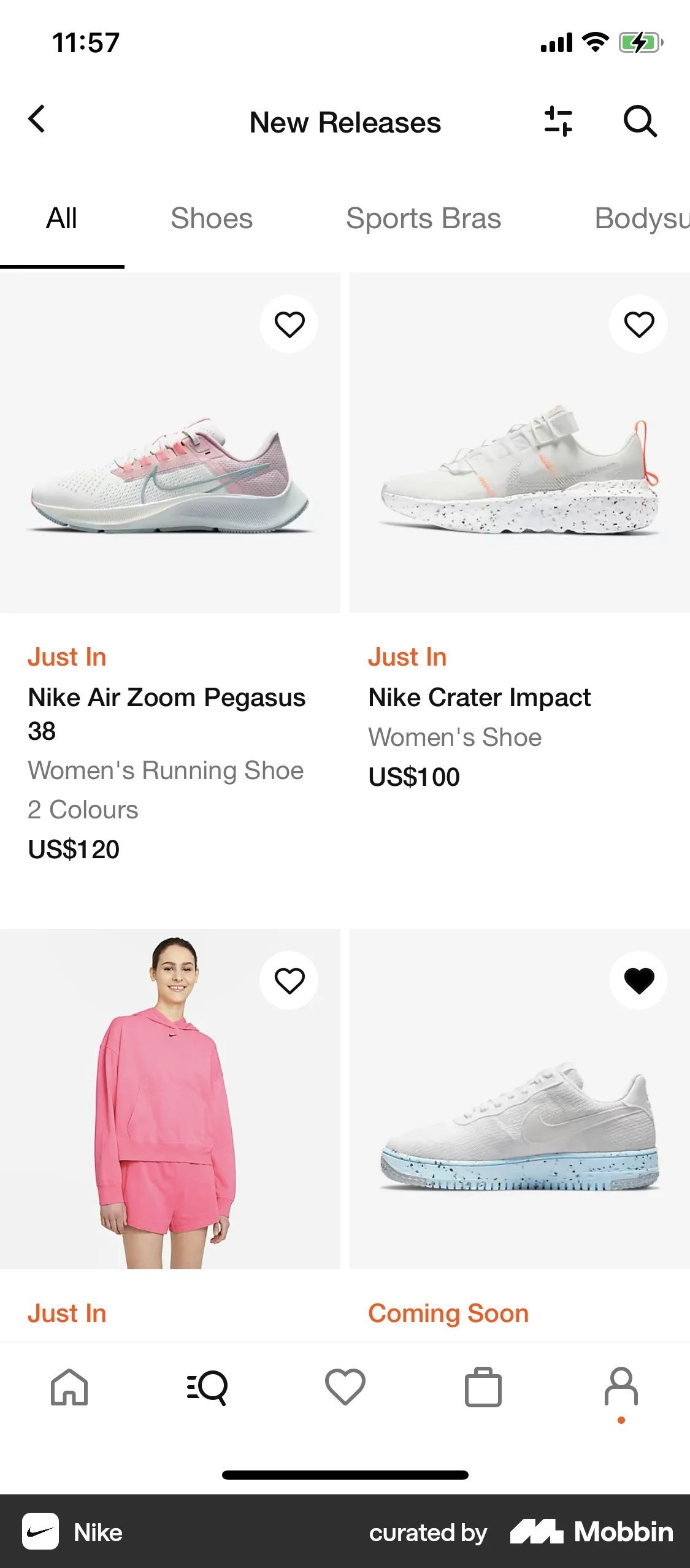 Nike iOS Like & Upvote screen