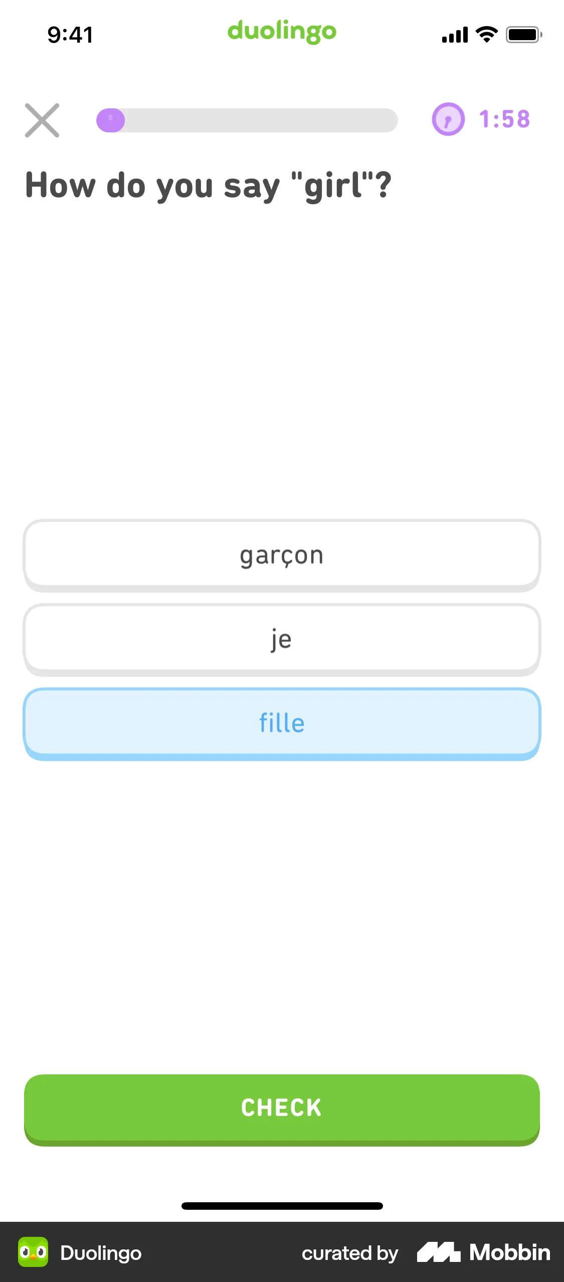 Duolingo iOS Timer & Clock screen