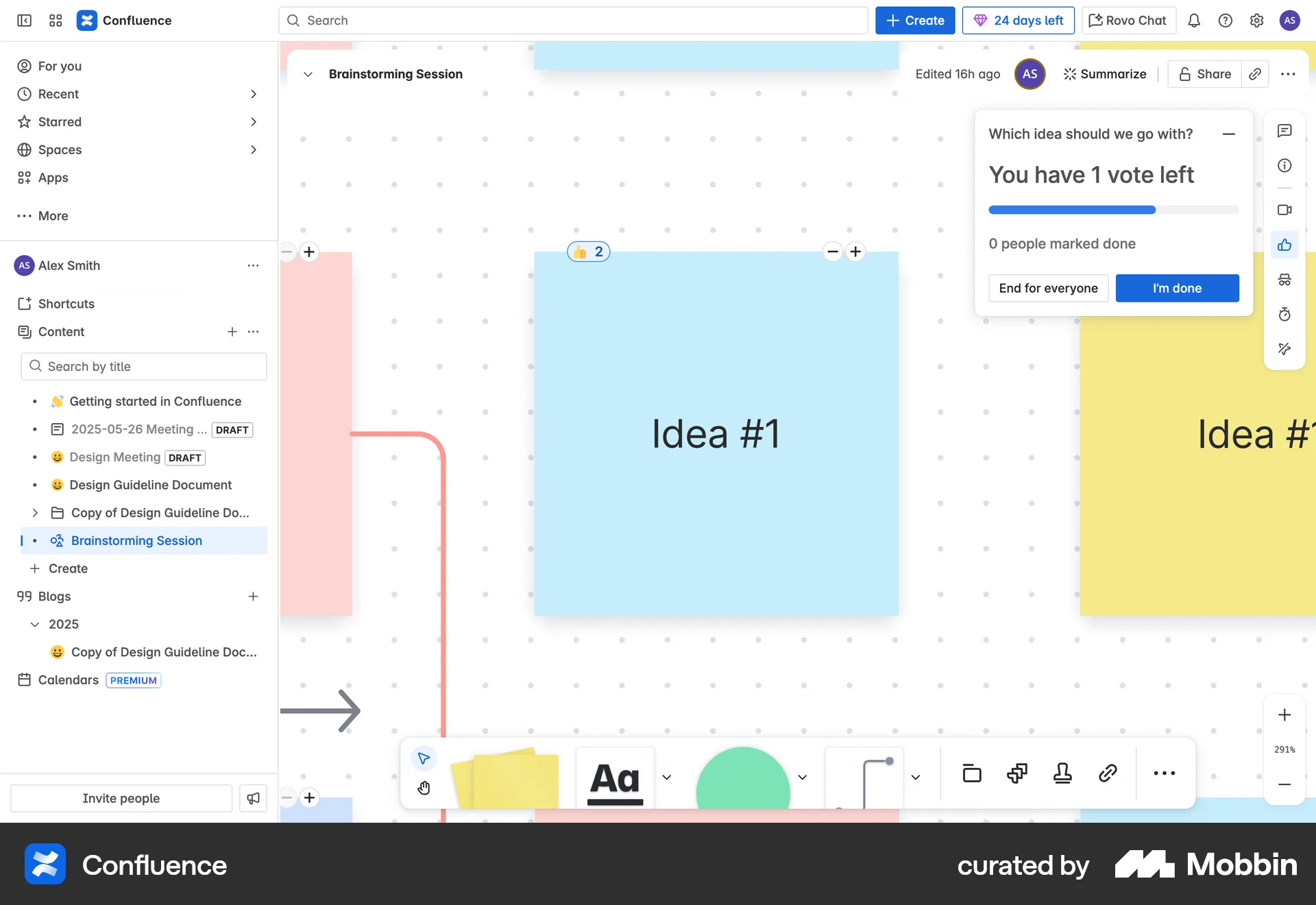 Confluence Web Progress screen