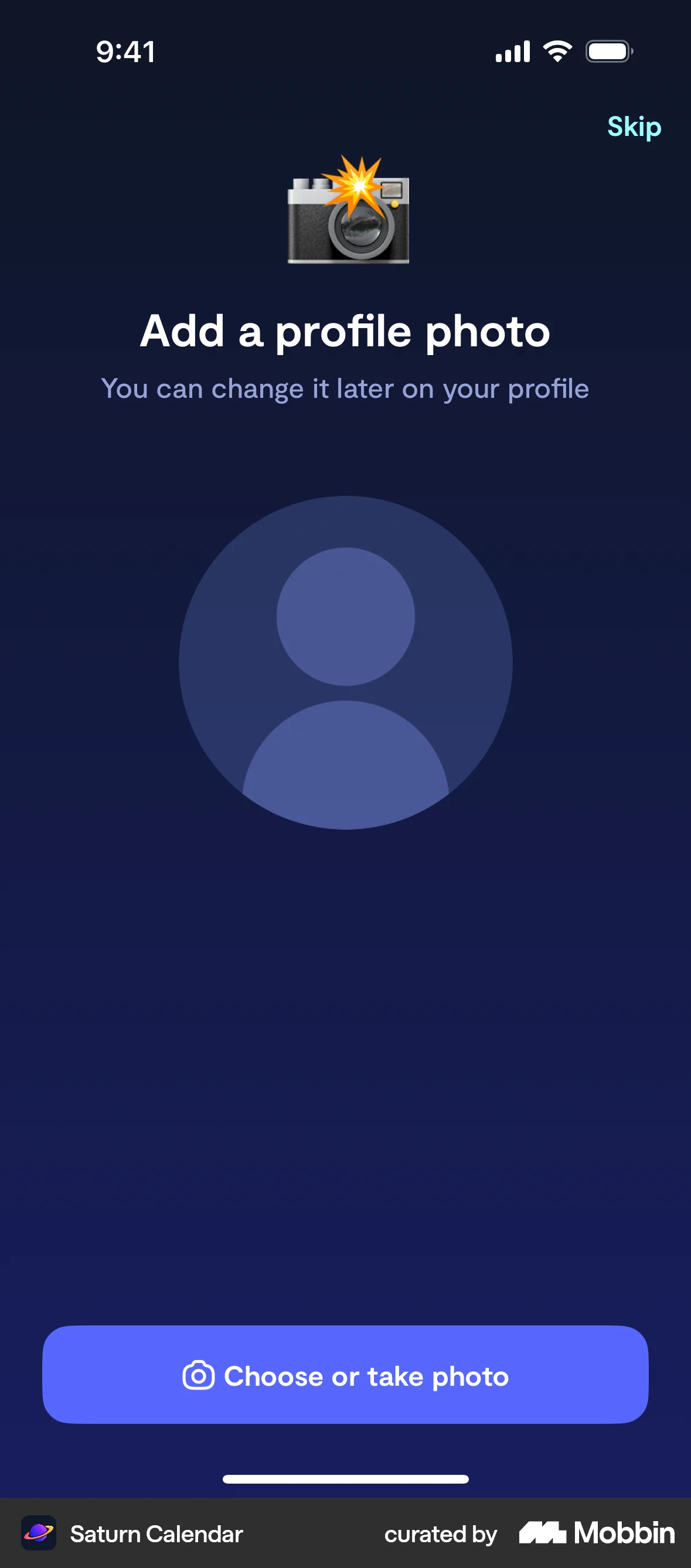 Saturn Calendar iOS Upload & Download screen