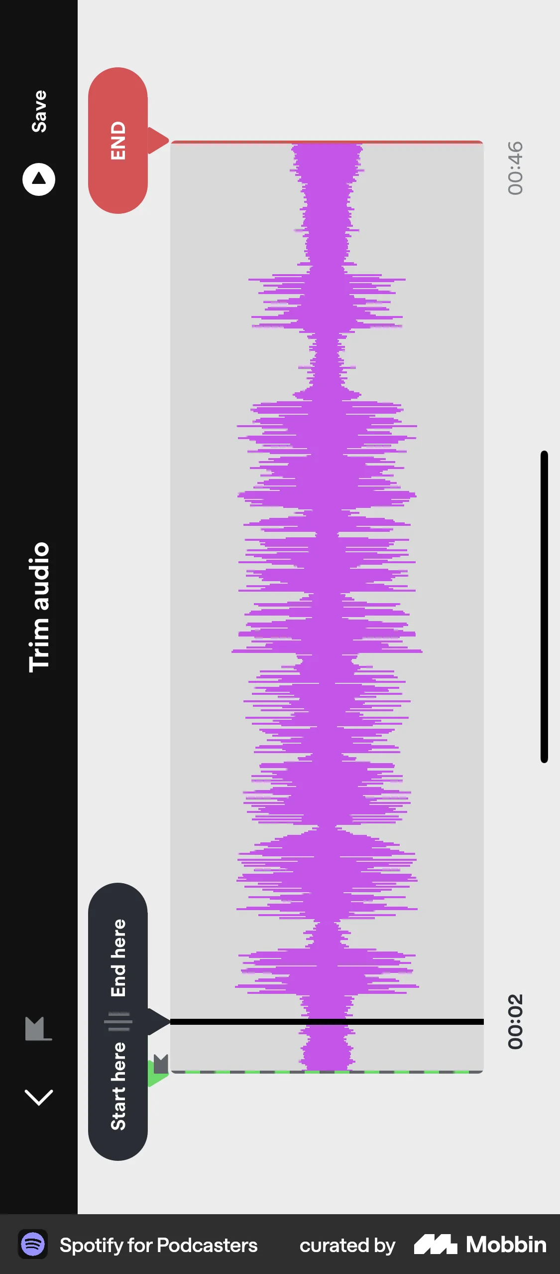 Spotify for Creators iOS Media Editor screen