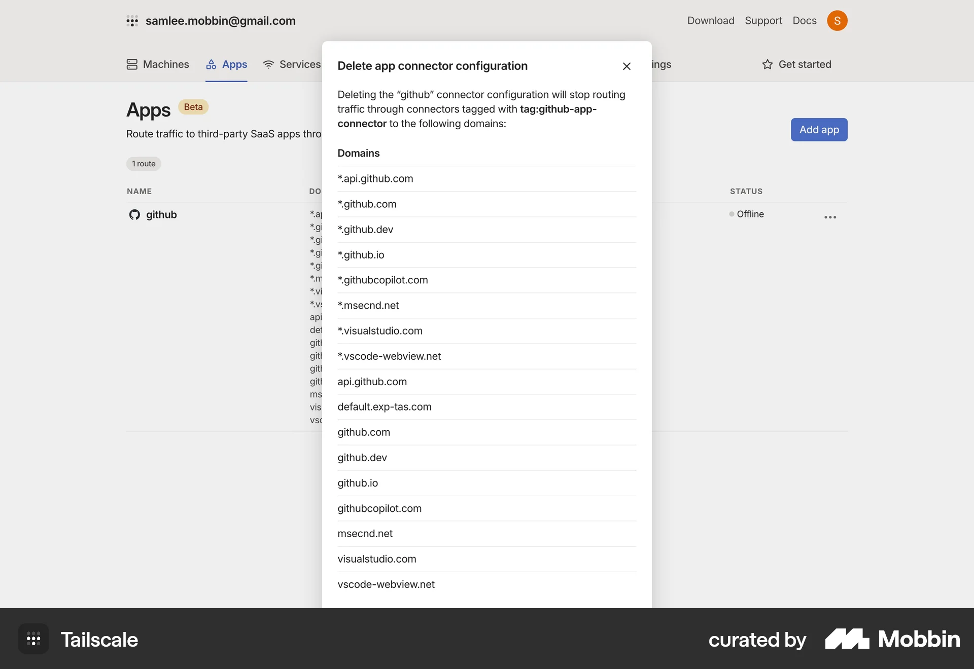 Tailscale Web Utilities App screen
