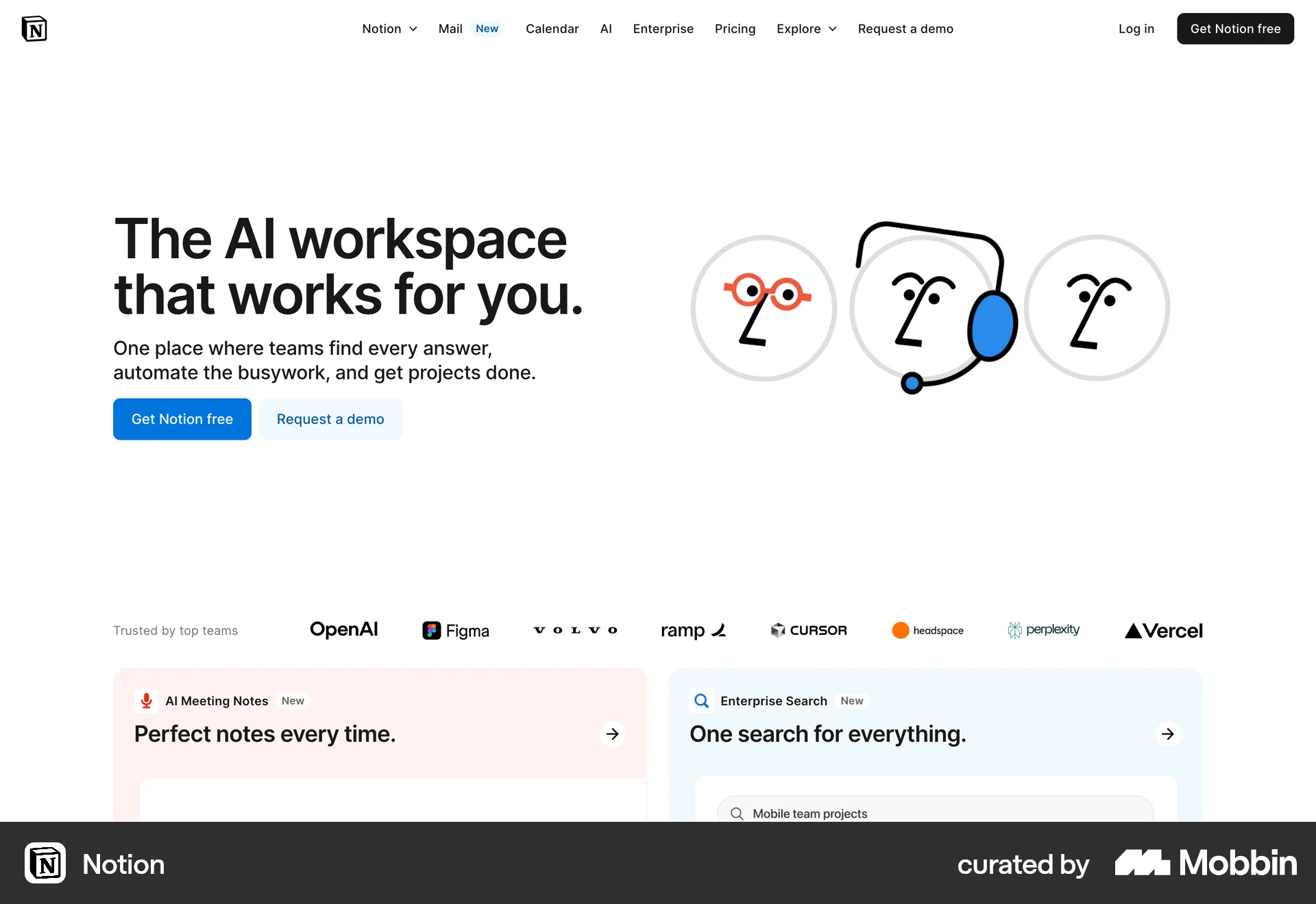 Notion Web Collaboration App screen