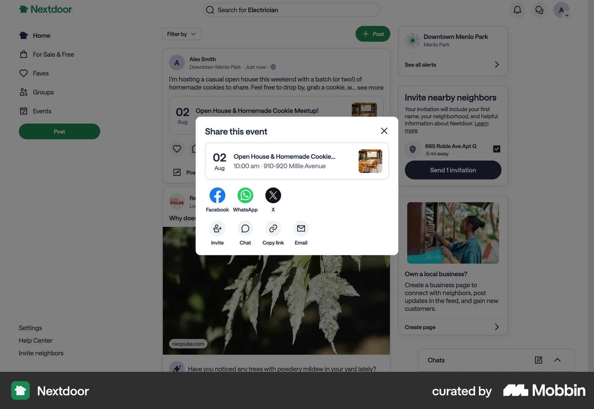 Nextdoor Web News App screen