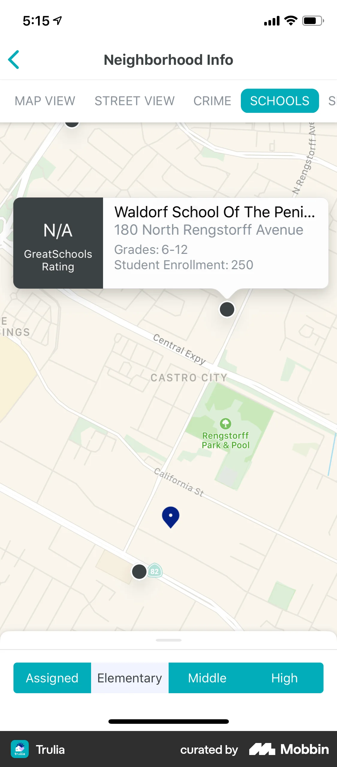 Trulia iOS screen containing Tooltip UI element