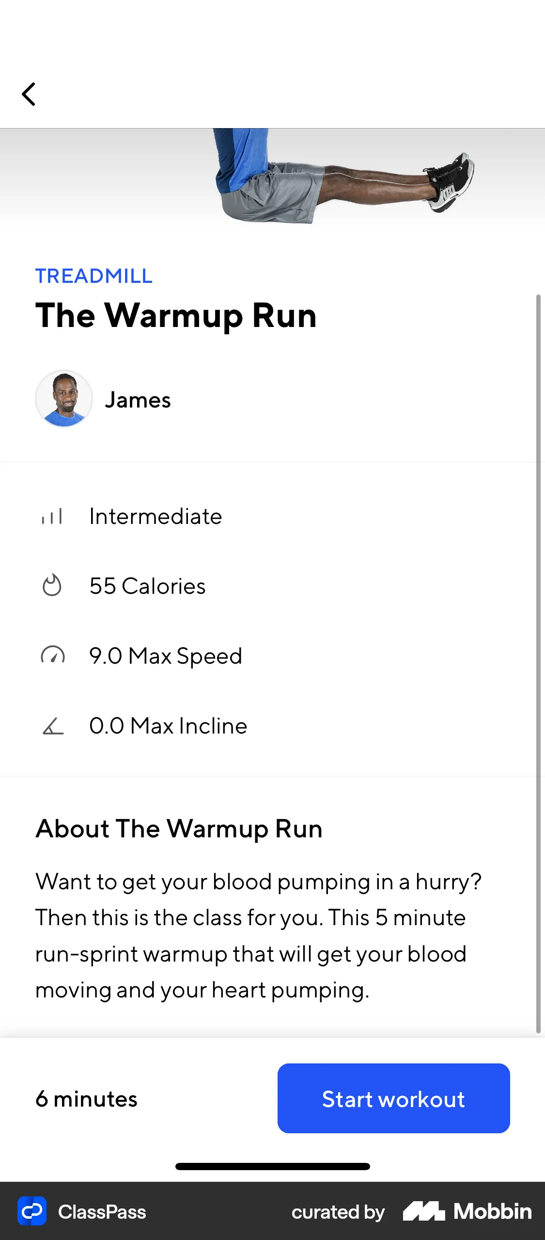 ClassPass iOS Class & Lesson Detail screen