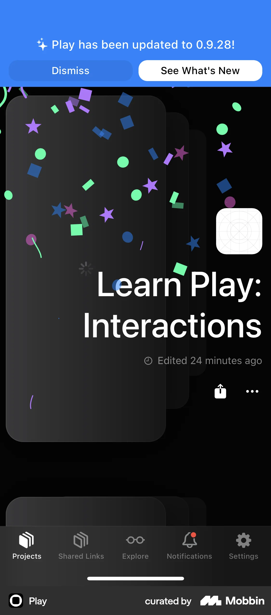 Play iOS Confetti screen