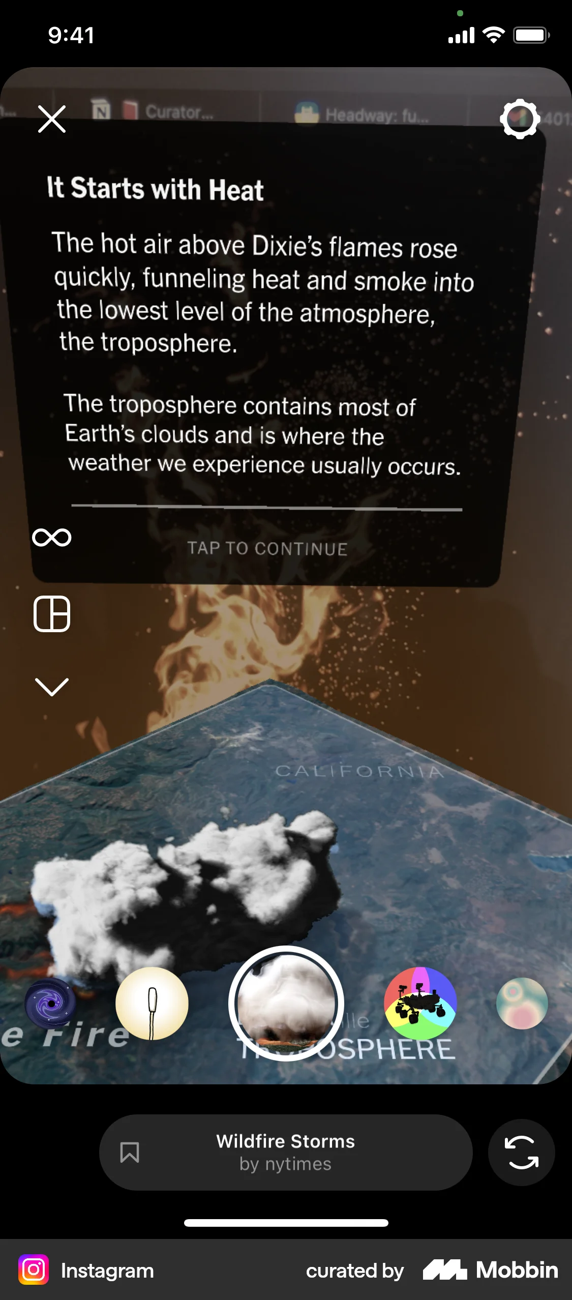 Instagram iOS Augmented Reality screen