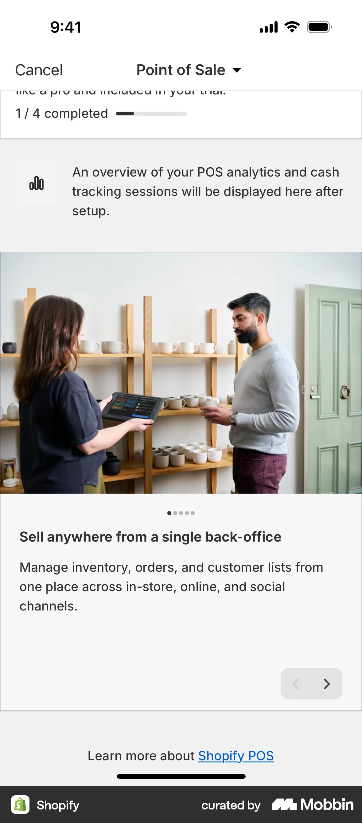 Shopify iOS screen containing Photo UI element