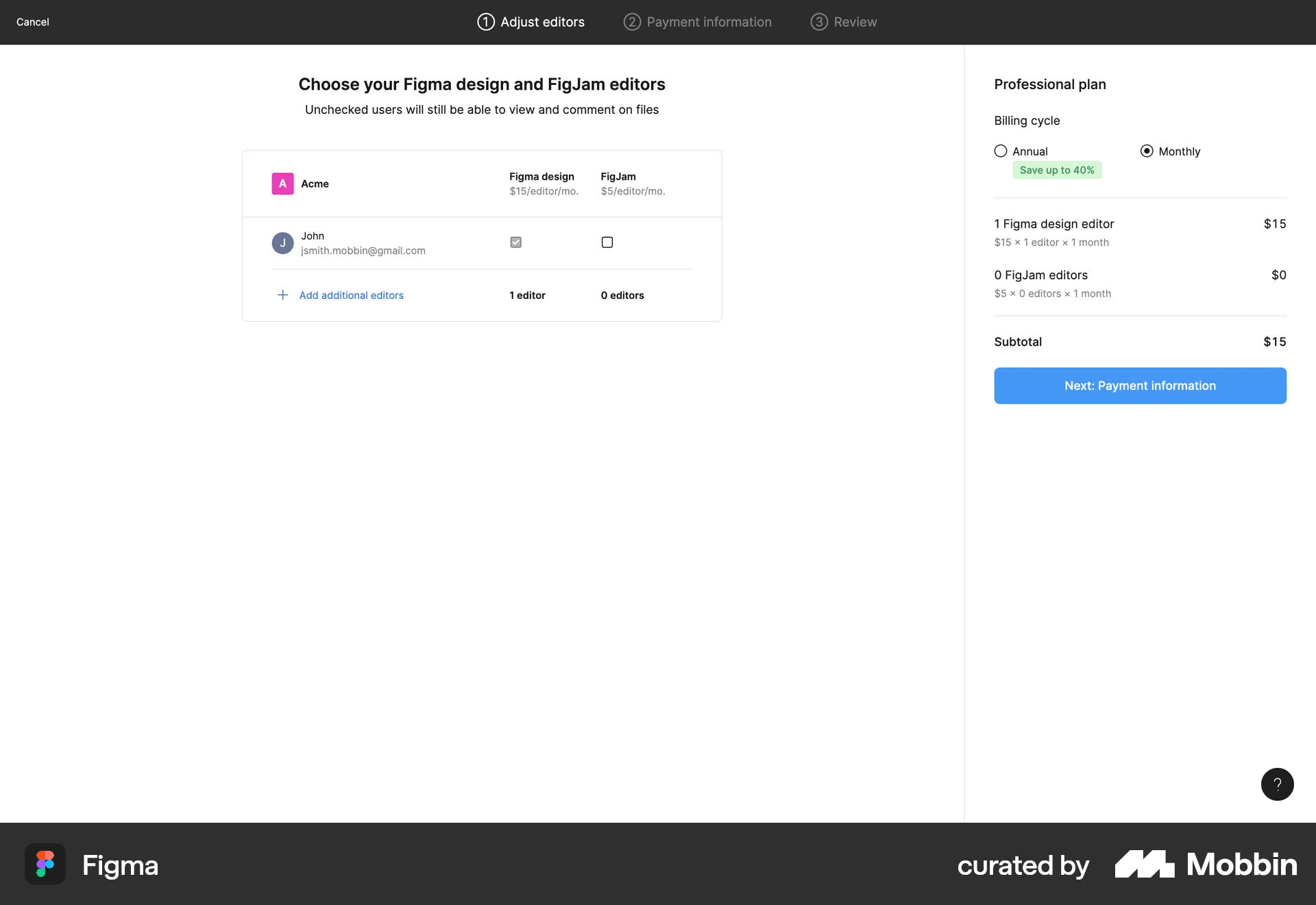 Figma Web screen containing Radio Button UI element