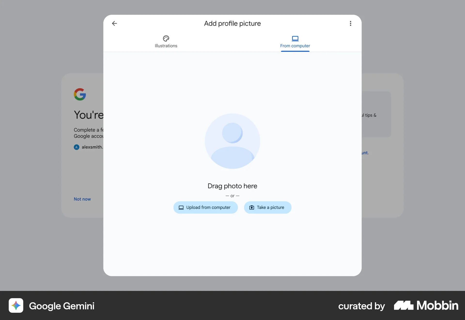 Google Gemini Web screen containing File Upload UI element