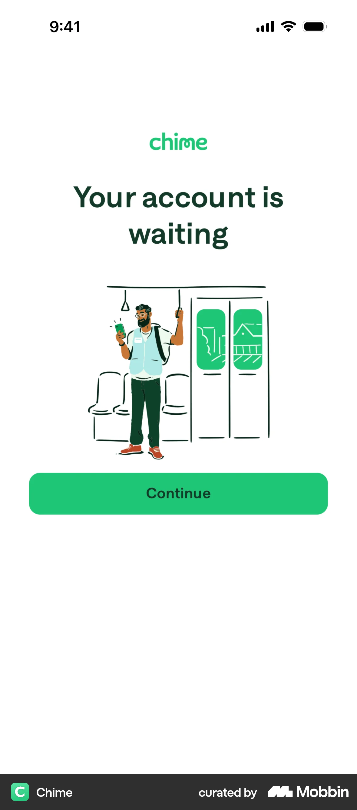Chime Onboarding screen