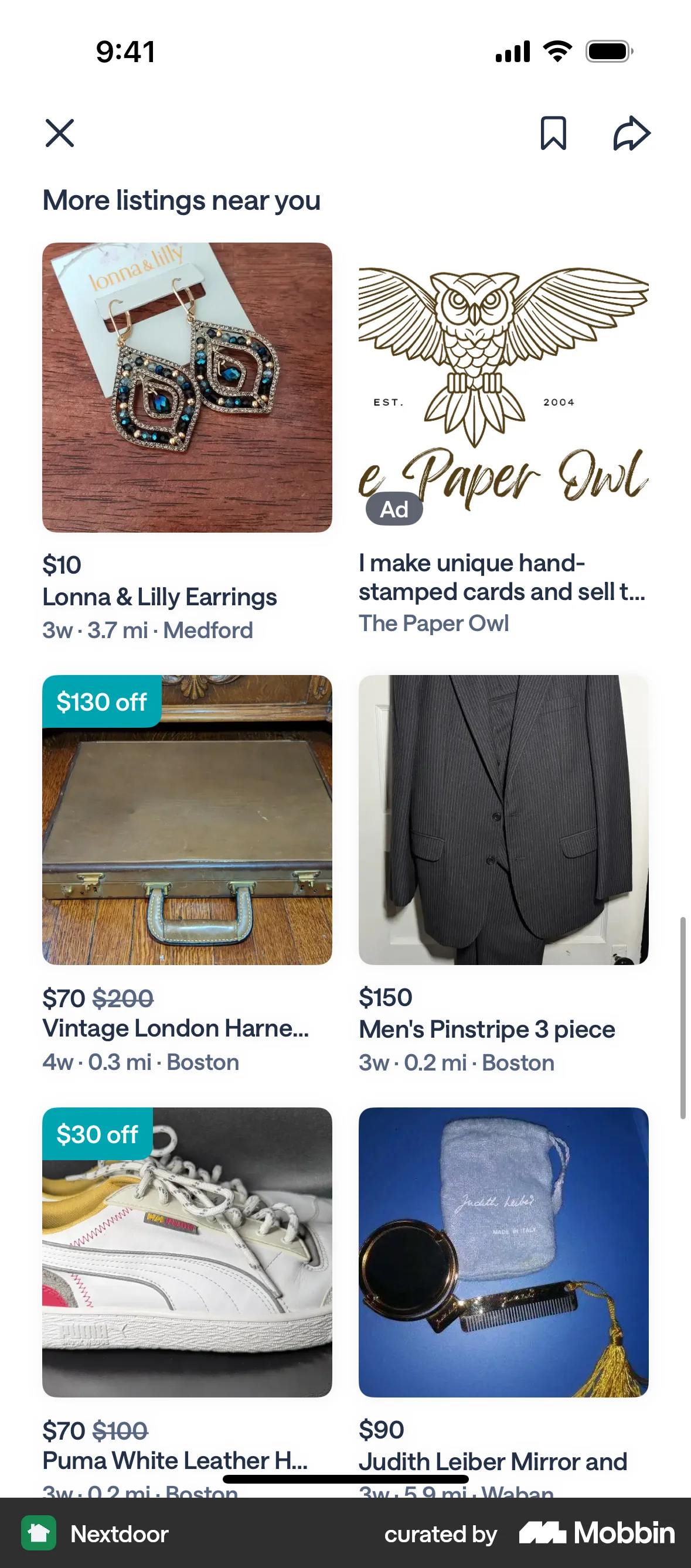 Nextdoor iOS Suggestions & Similar Items screen