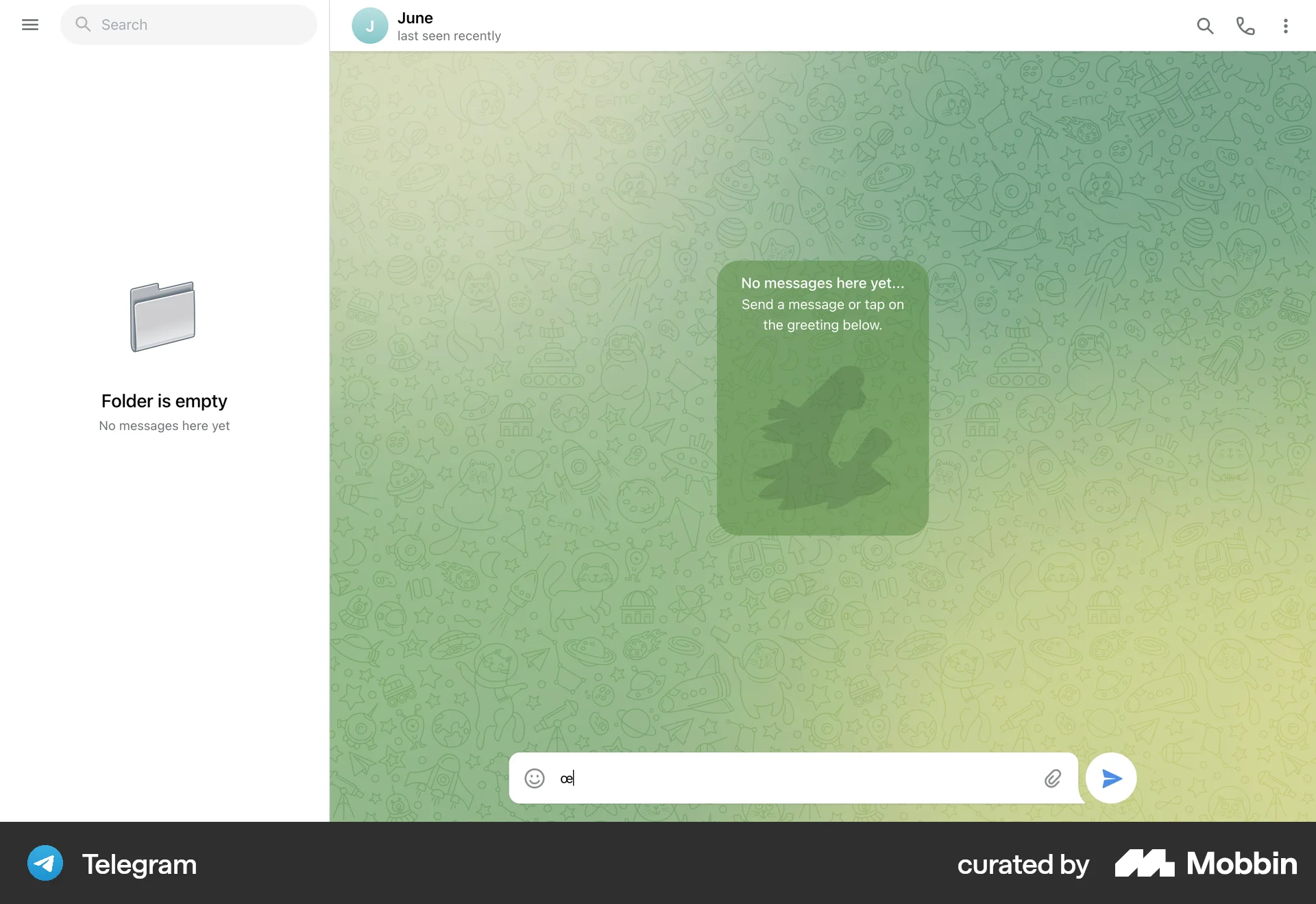 Telegram Web Communication App screen