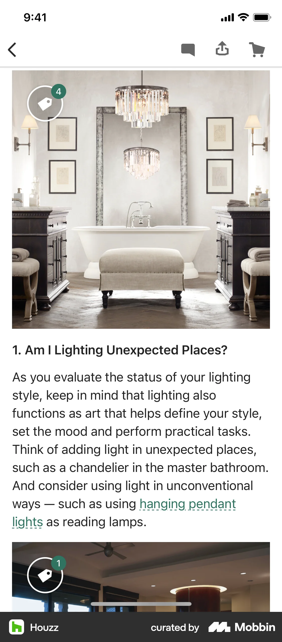 Houzz iOS Article Detail screen