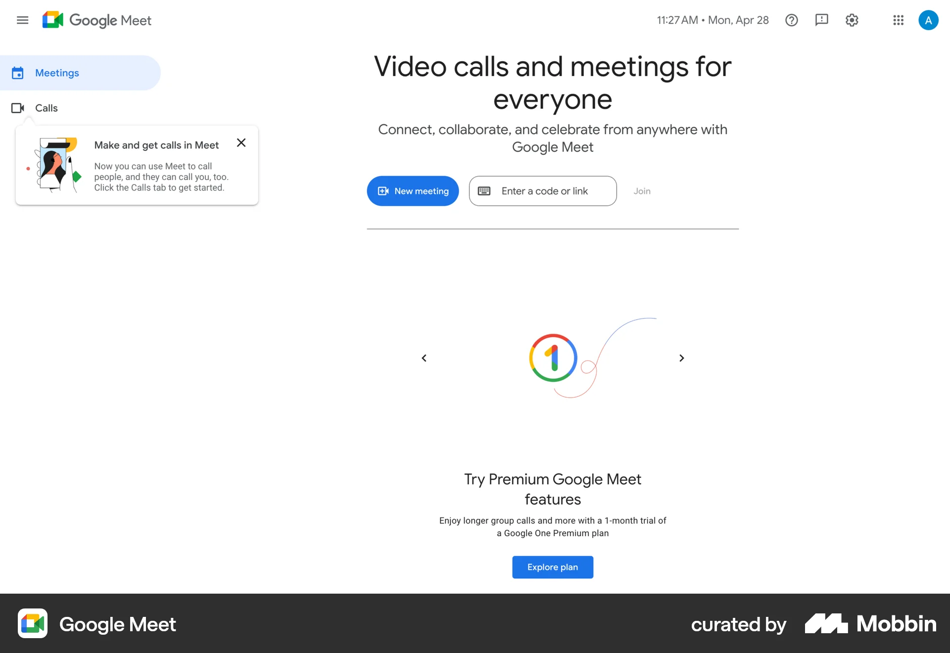 Google Meet screen