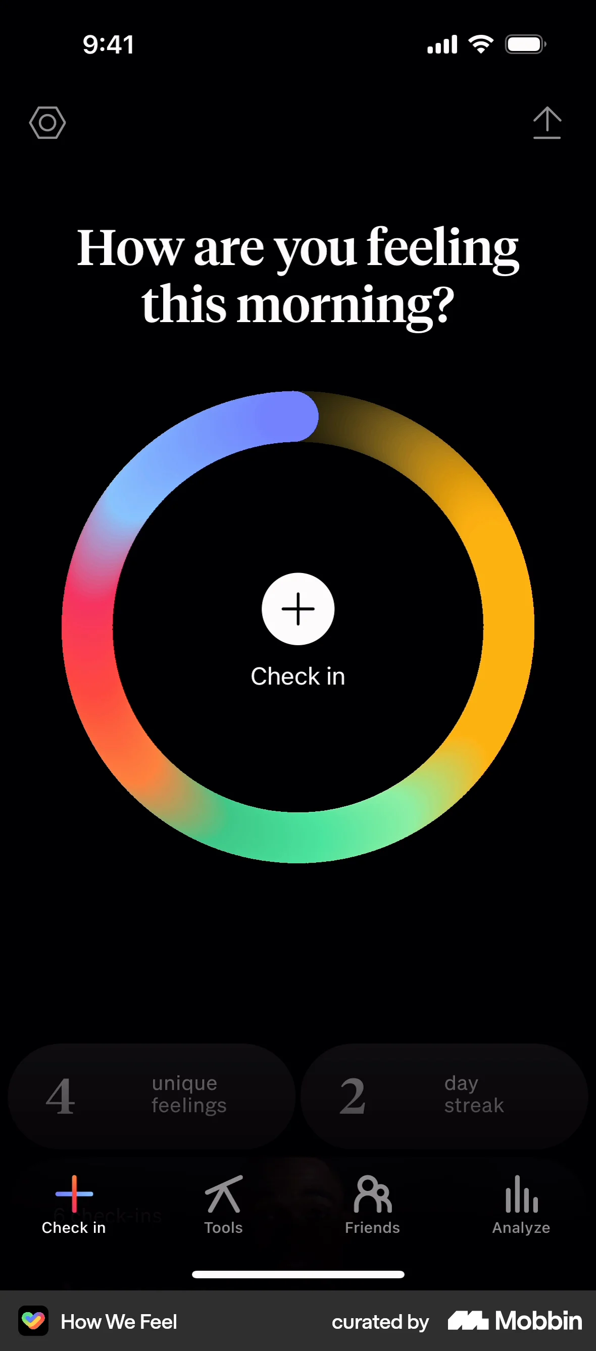 How We Feel iOS Home screen