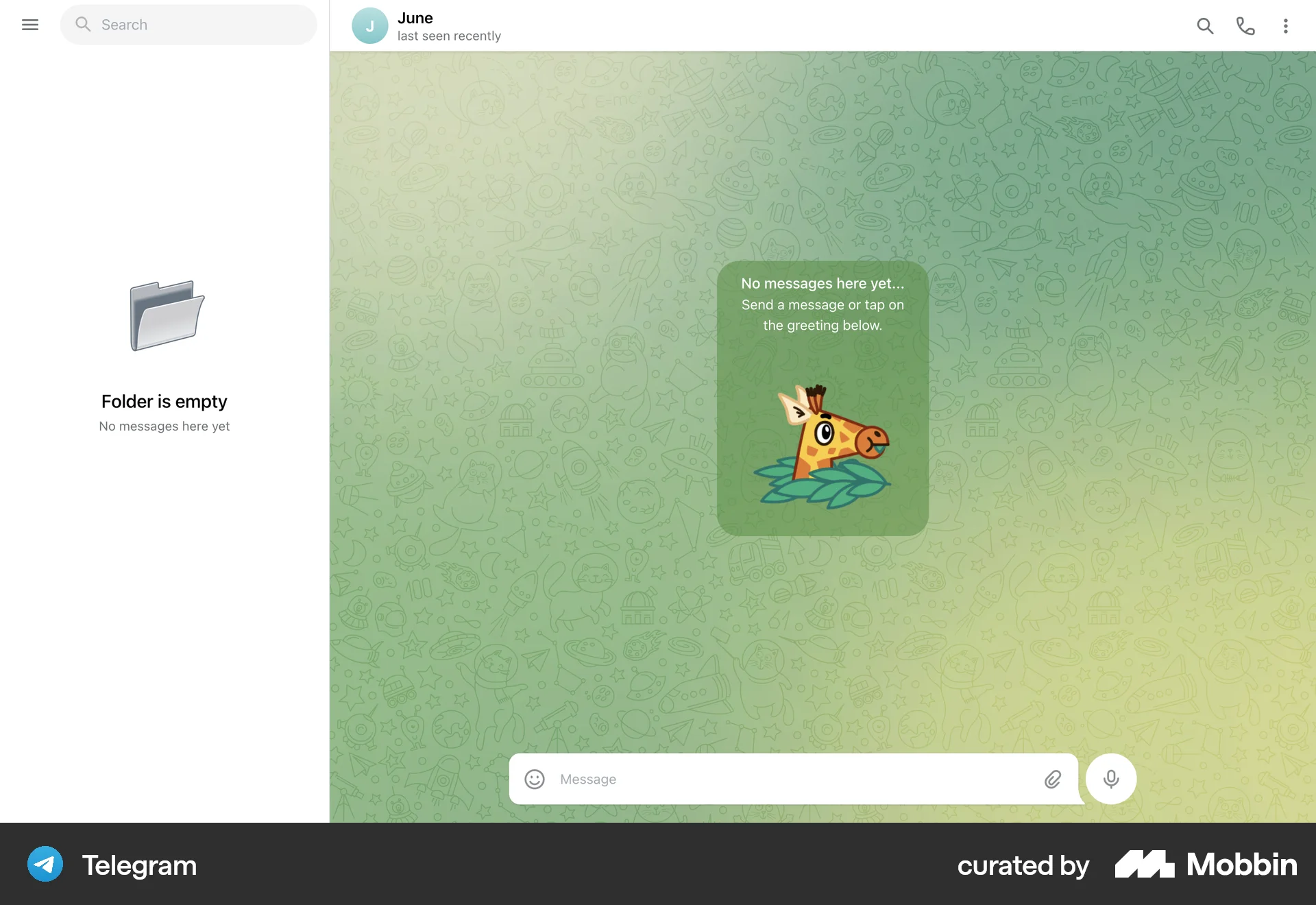 Telegram Web Communication App screen