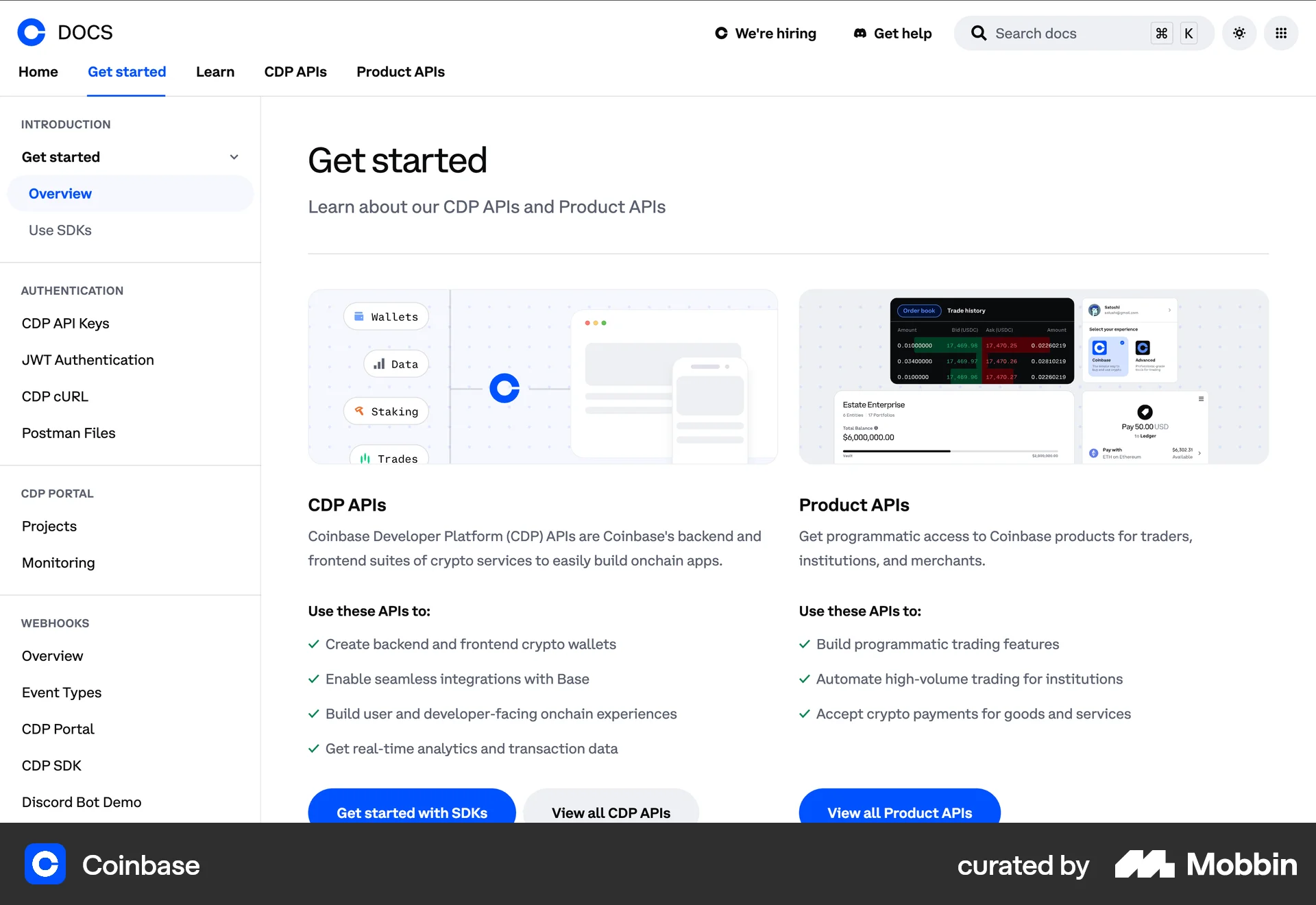 Coinbase Web screen containing Tree UI element