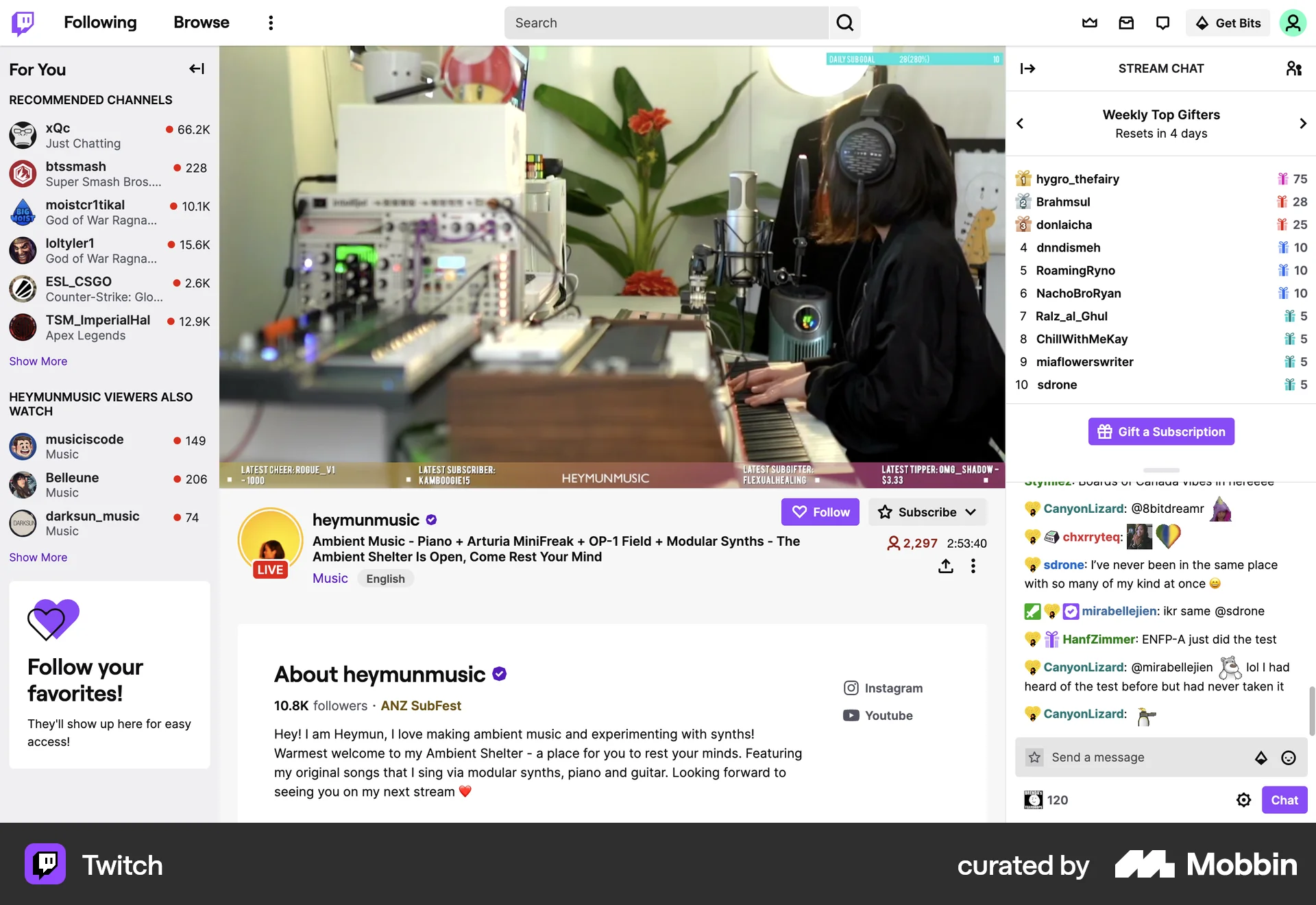 Twitch Web Leaderboard screen