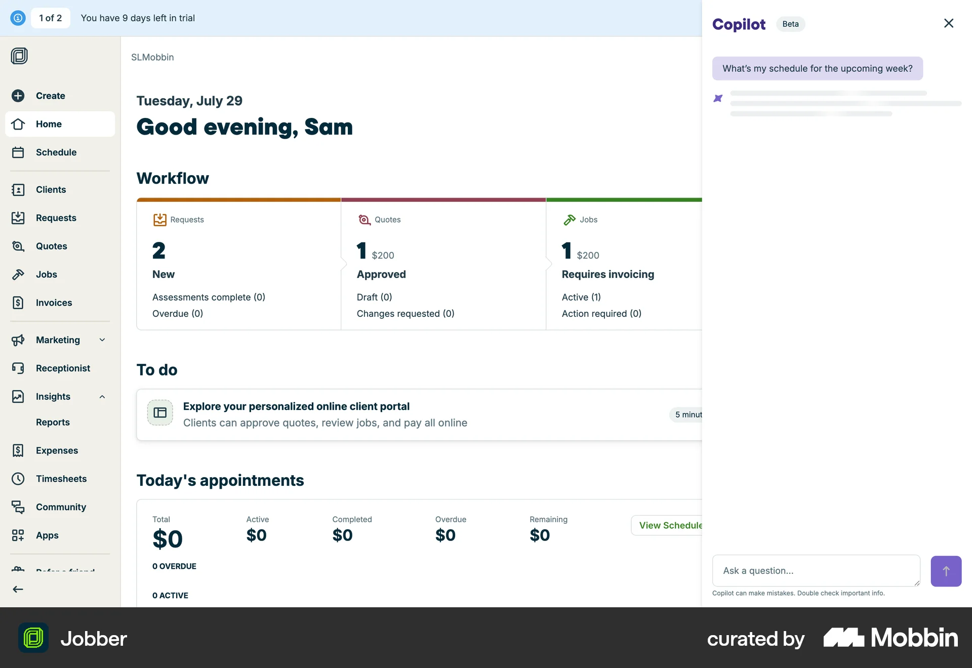 Jobber Web Loading screen