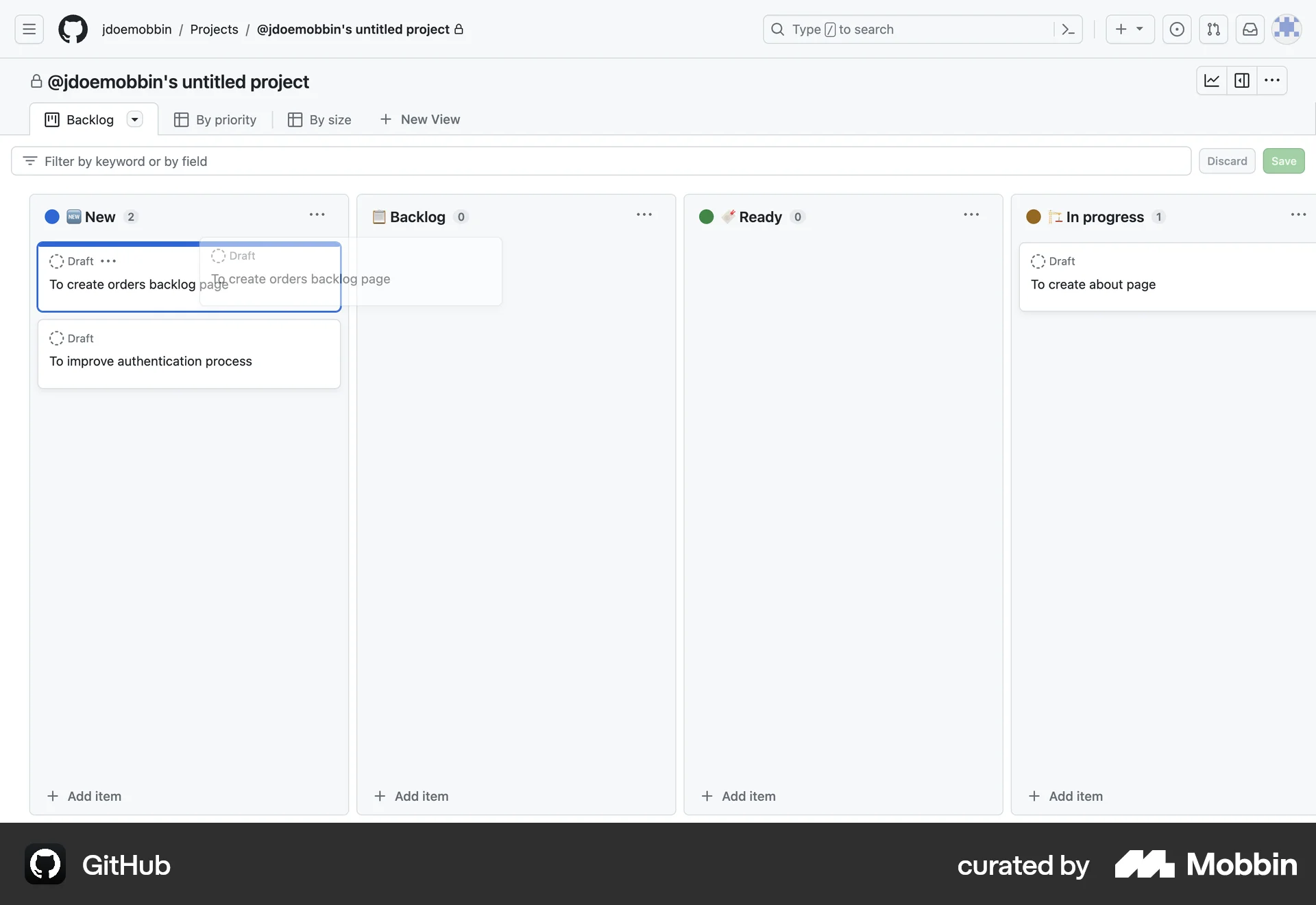 GitHub Web Move screen