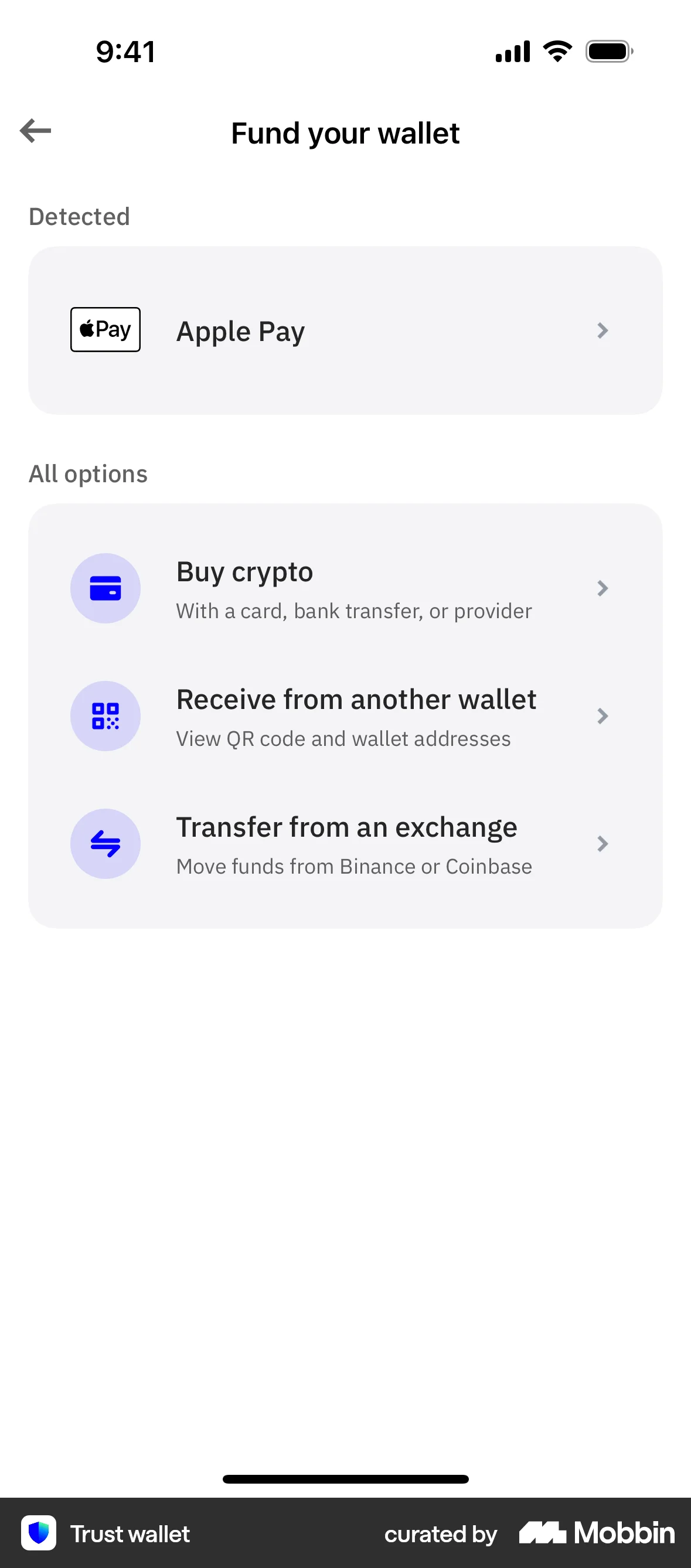Trust Wallet iOS Crypto & Web3 App screen