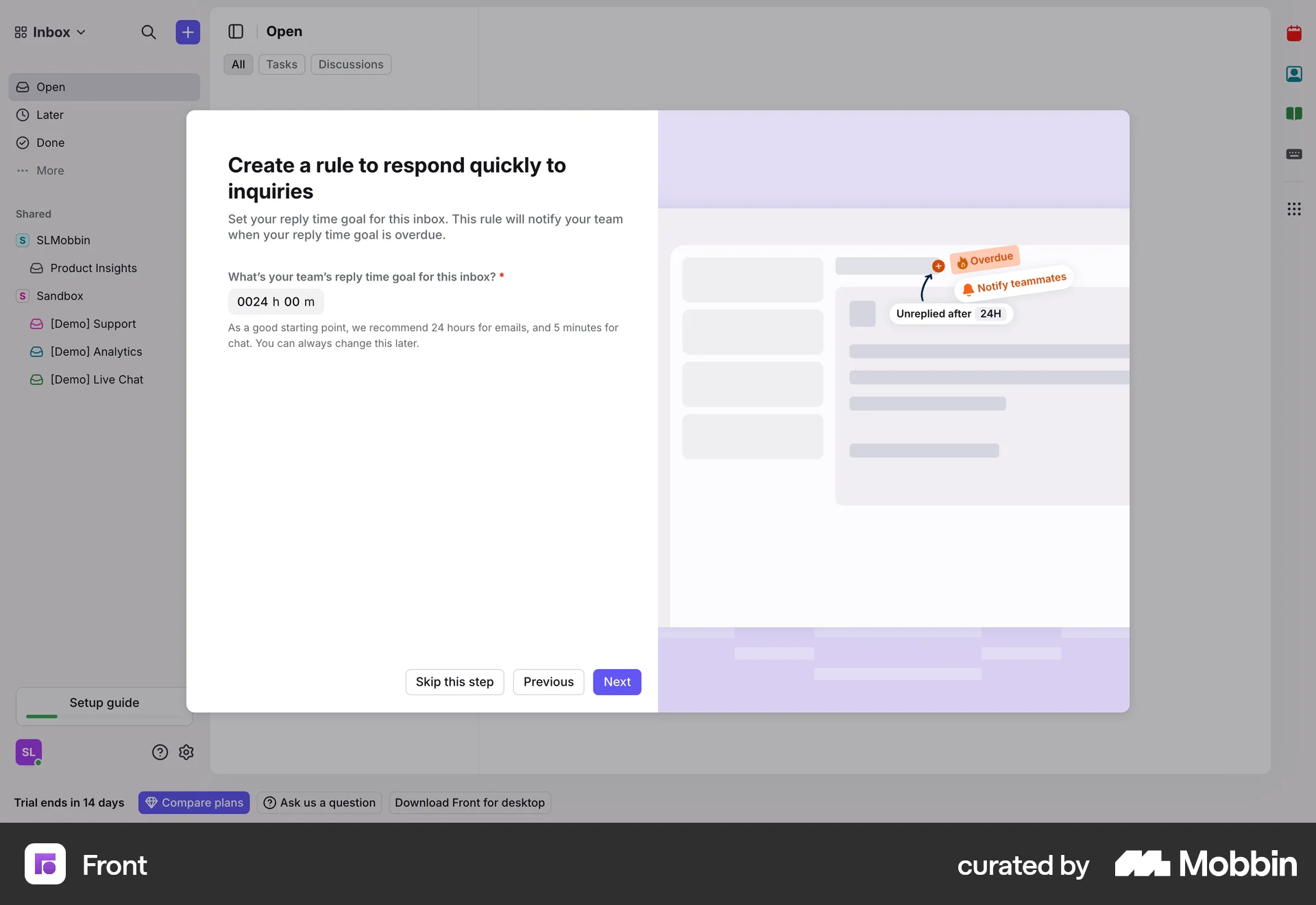 Front Web Set screen